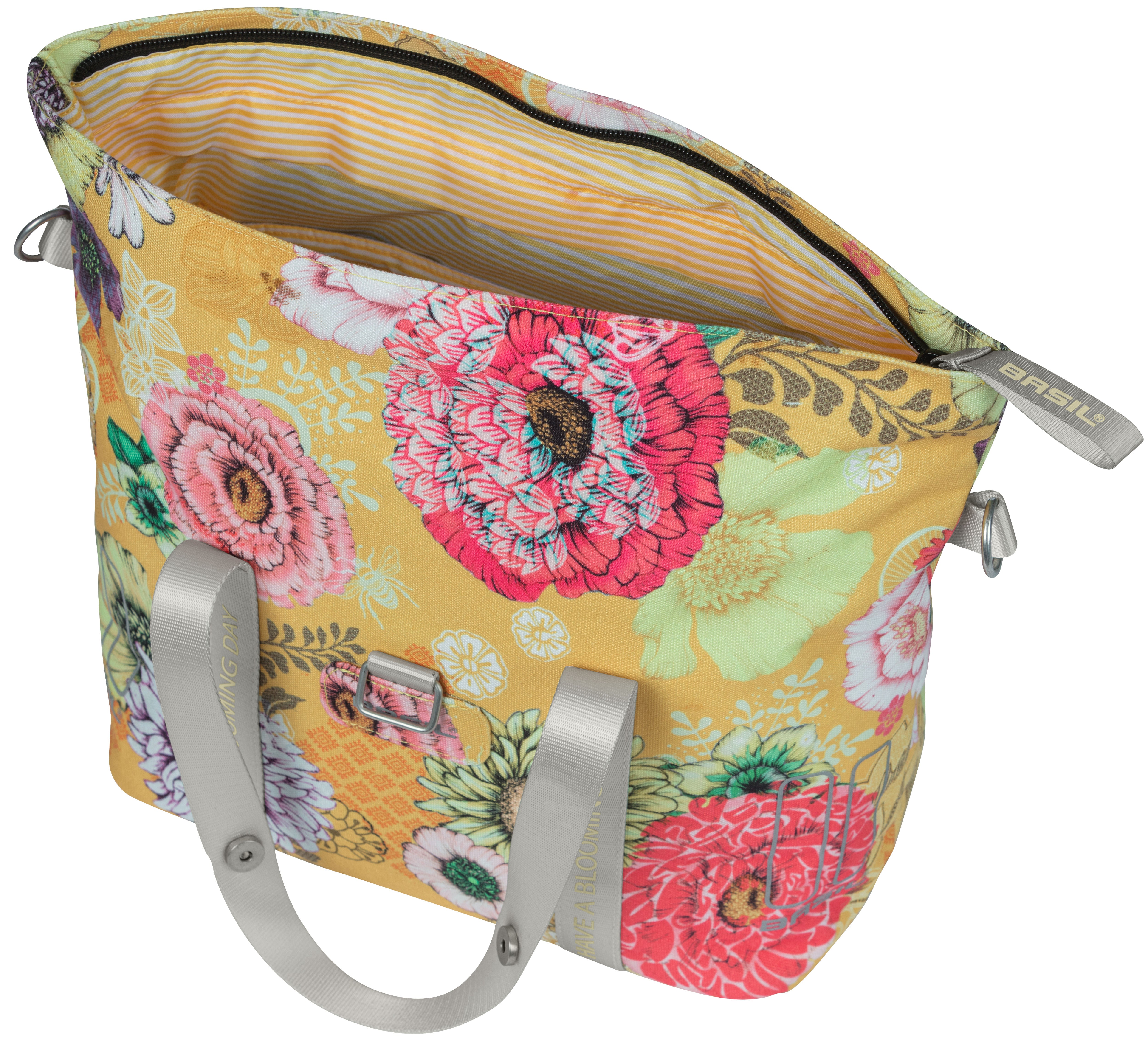 Fietstas Basil Bloom Field MIK (met KF-hook) 11 liter 29 x 15 x 28 cm - honey yellow