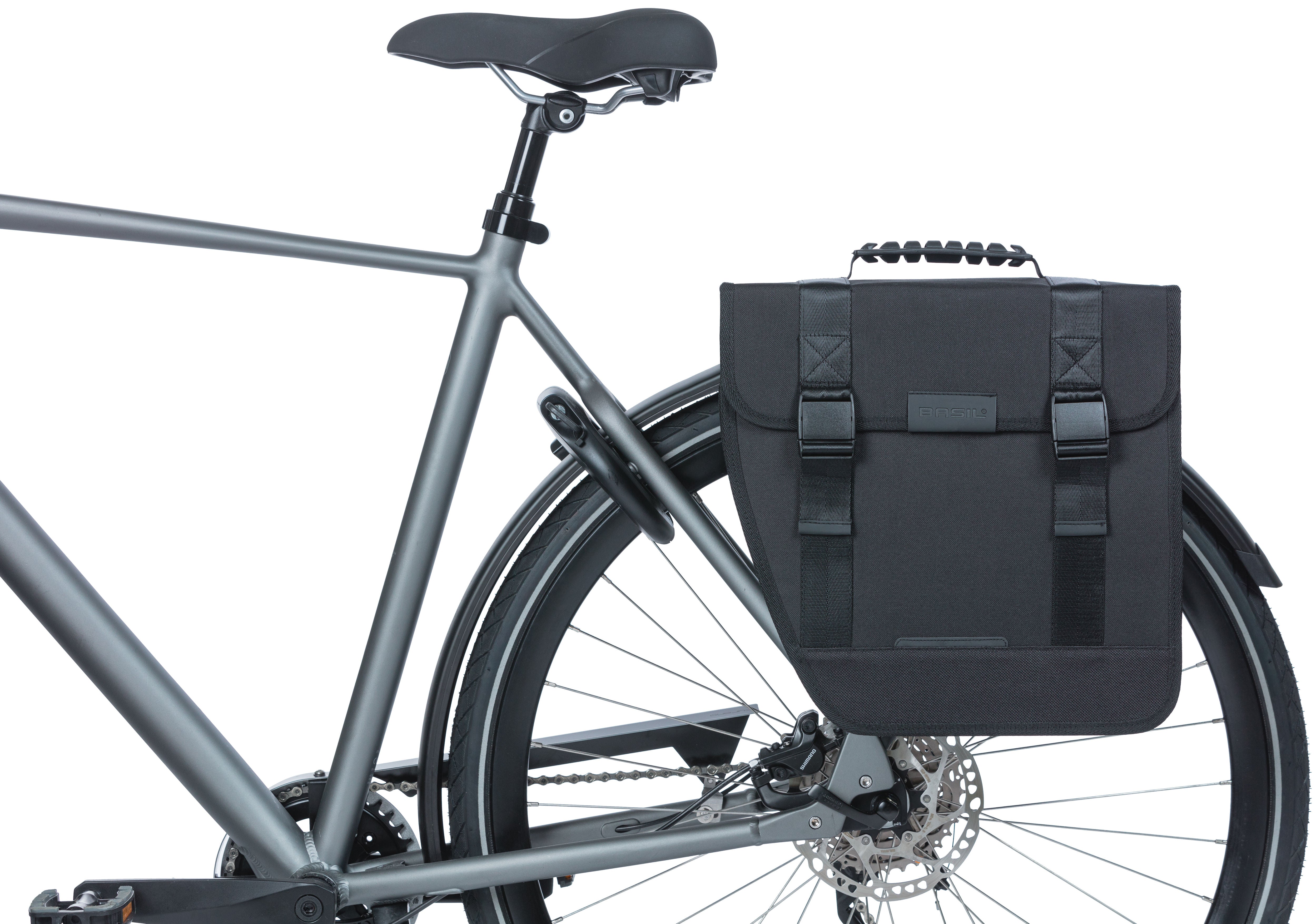 Fietstas Basil Tour Single Left 14 liter 34 x 14 x 34 cm - zwart