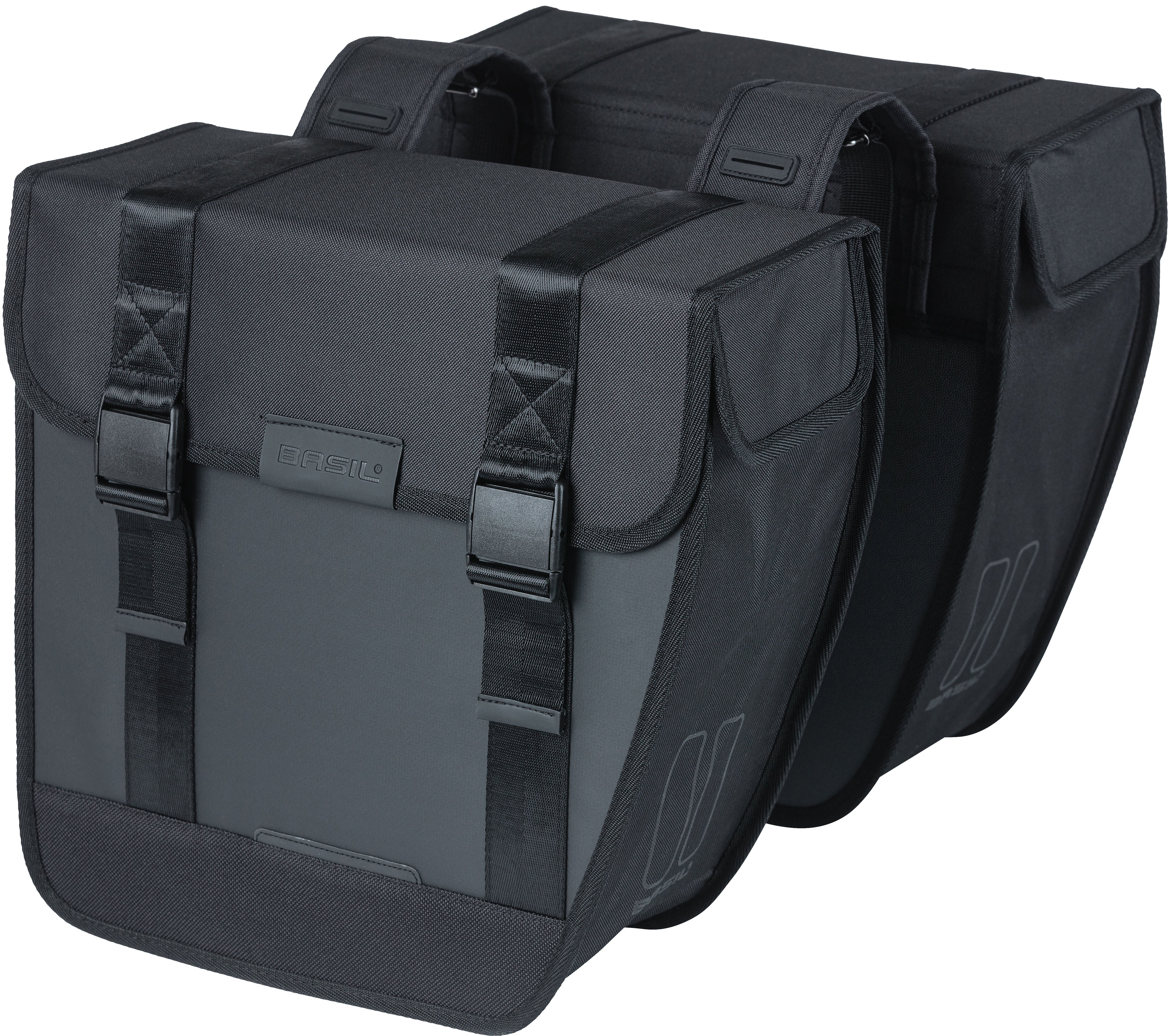 Dubbele fietstas Basil Tour Waterproof 28 liter 34 x 14 x 34 cm - zwart
