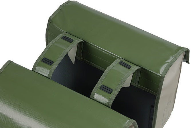Dubbele fietstas Basil Urban Load 48-53 liter 40 x 17 x 46 cm - moss green/sand