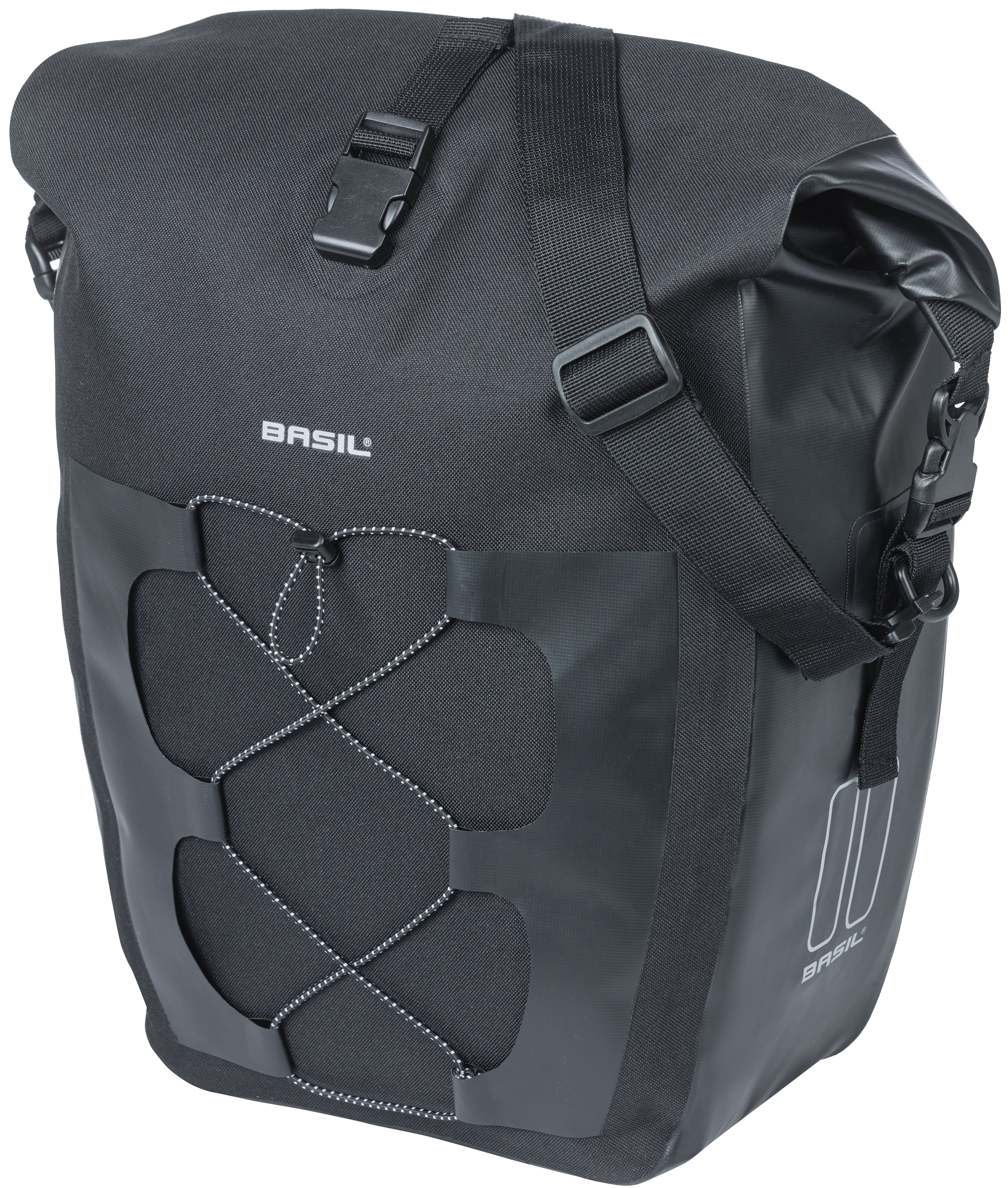 Fietstas Basil Navigator Waterproof 25-31 liter 32 x 15 x 37 cm - zwart