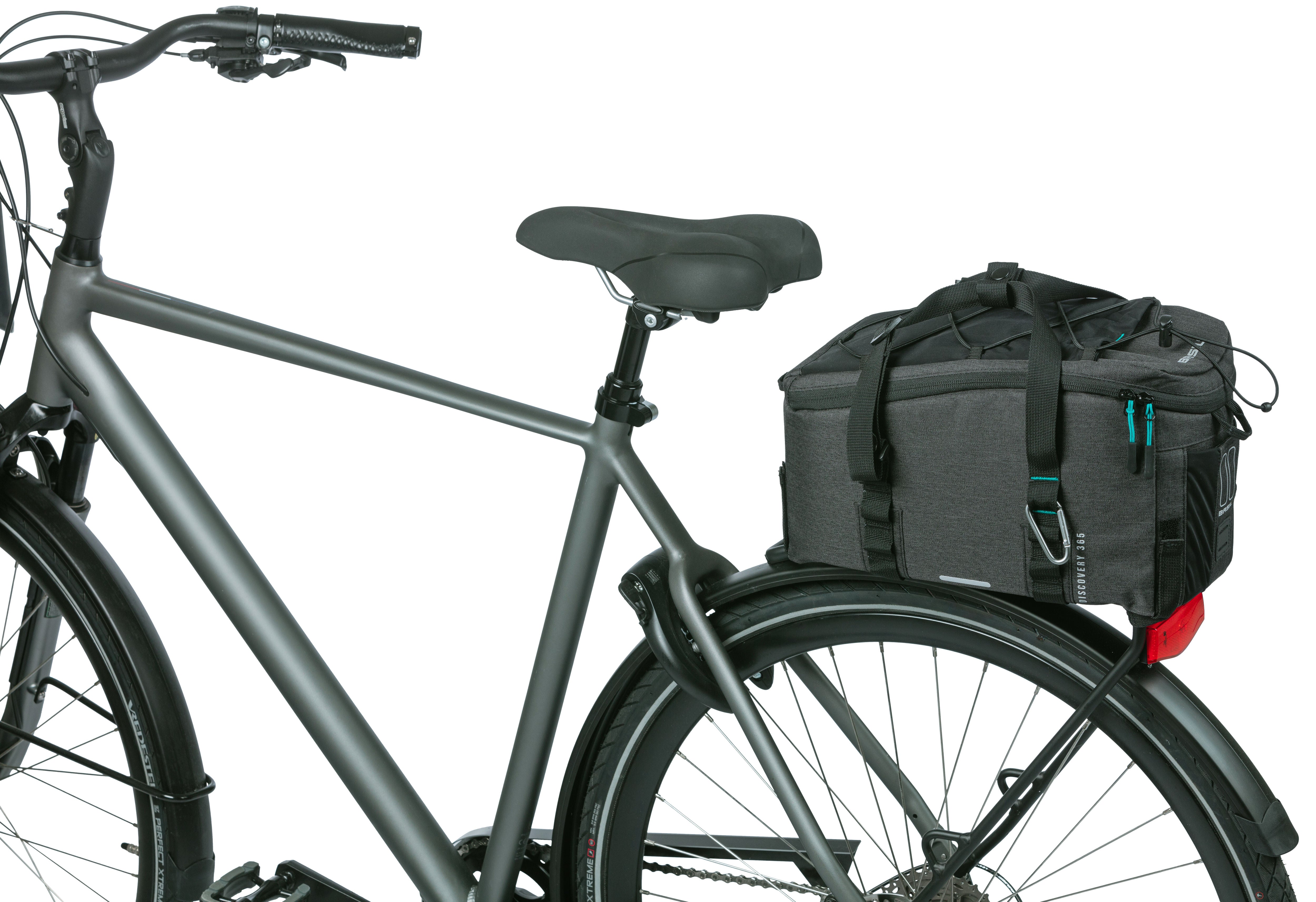 Bagagedragertas Basil Discovery 365D 9 liter 36 x 16 x 20 cm - zwart melee