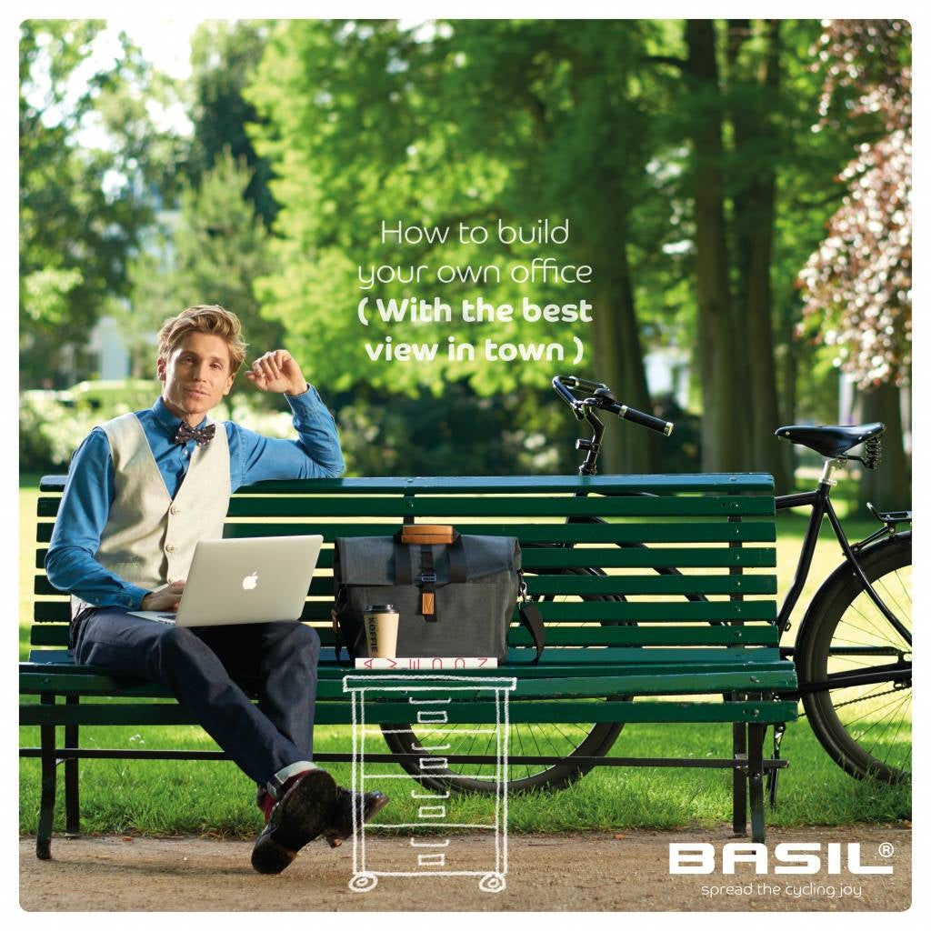 Enkele fietstas Basil Urban Dry Business Bag 20 liter 37 x 15 x 38 cm - donkergrijs