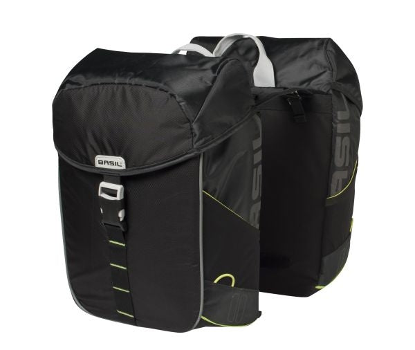 Dubbele fietstas Basil Miles Double Bag 34 liter 34 x 19 x 43 cm - zwart/grijs