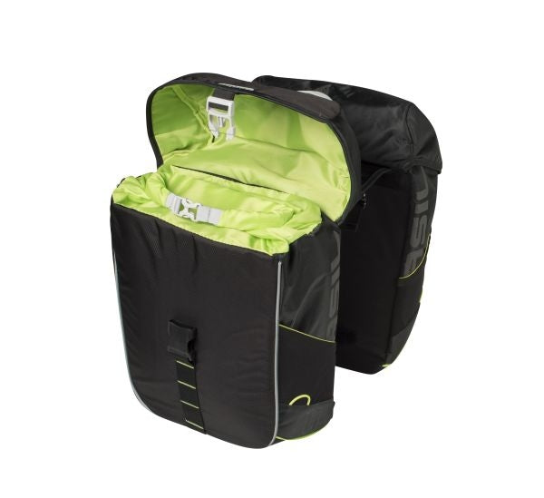 Dubbele fietstas Basil Miles Double Bag 34 liter 34 x 19 x 43 cm - zwart/grijs