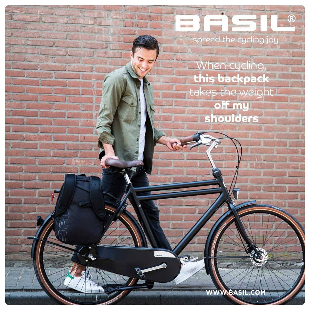 Fietsrugzak Basil Flex Backpack 17 liter 33 x 17 x 52 cm - zwart