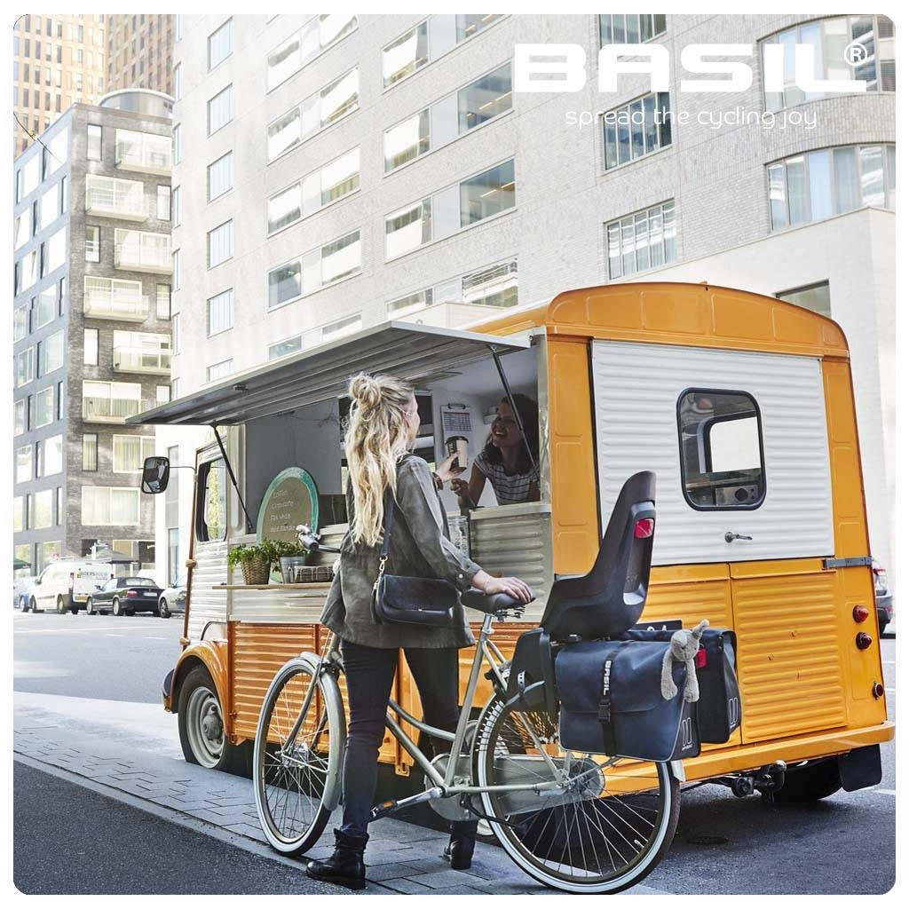 Dubbele fietstas Basil Forte 35 liter 41 x 15 x 34 cm - marineblauw / zwart