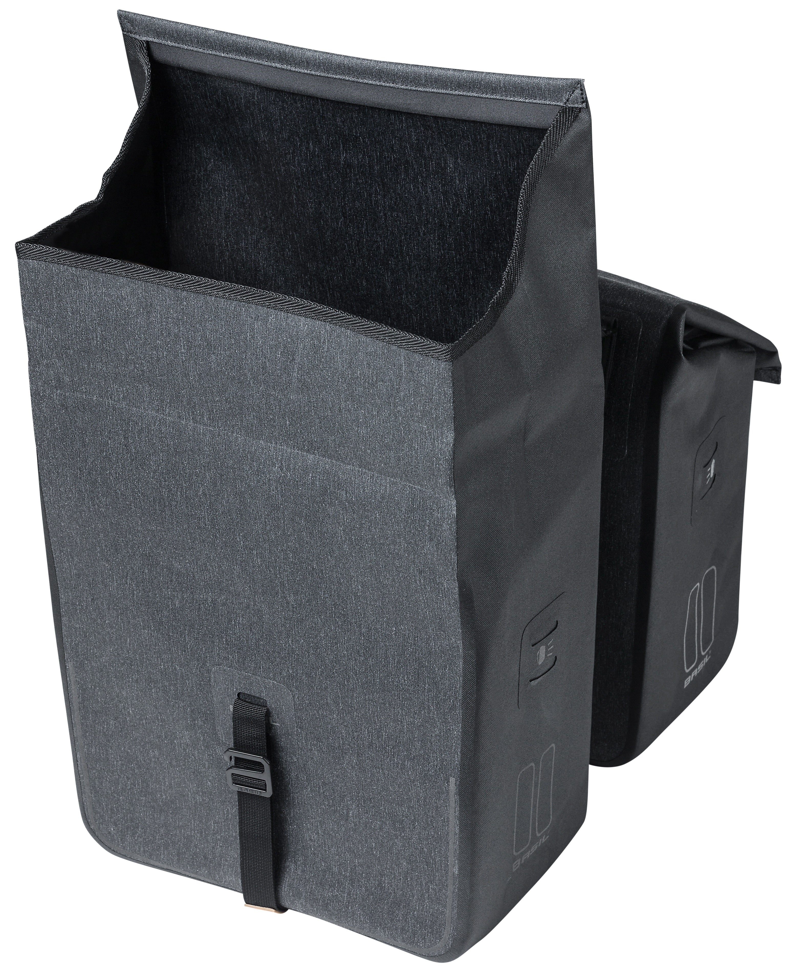 Dubbele fietstas Basil Urban Dry 50 liter 36 x 17 x 42 cm - charcoal melee