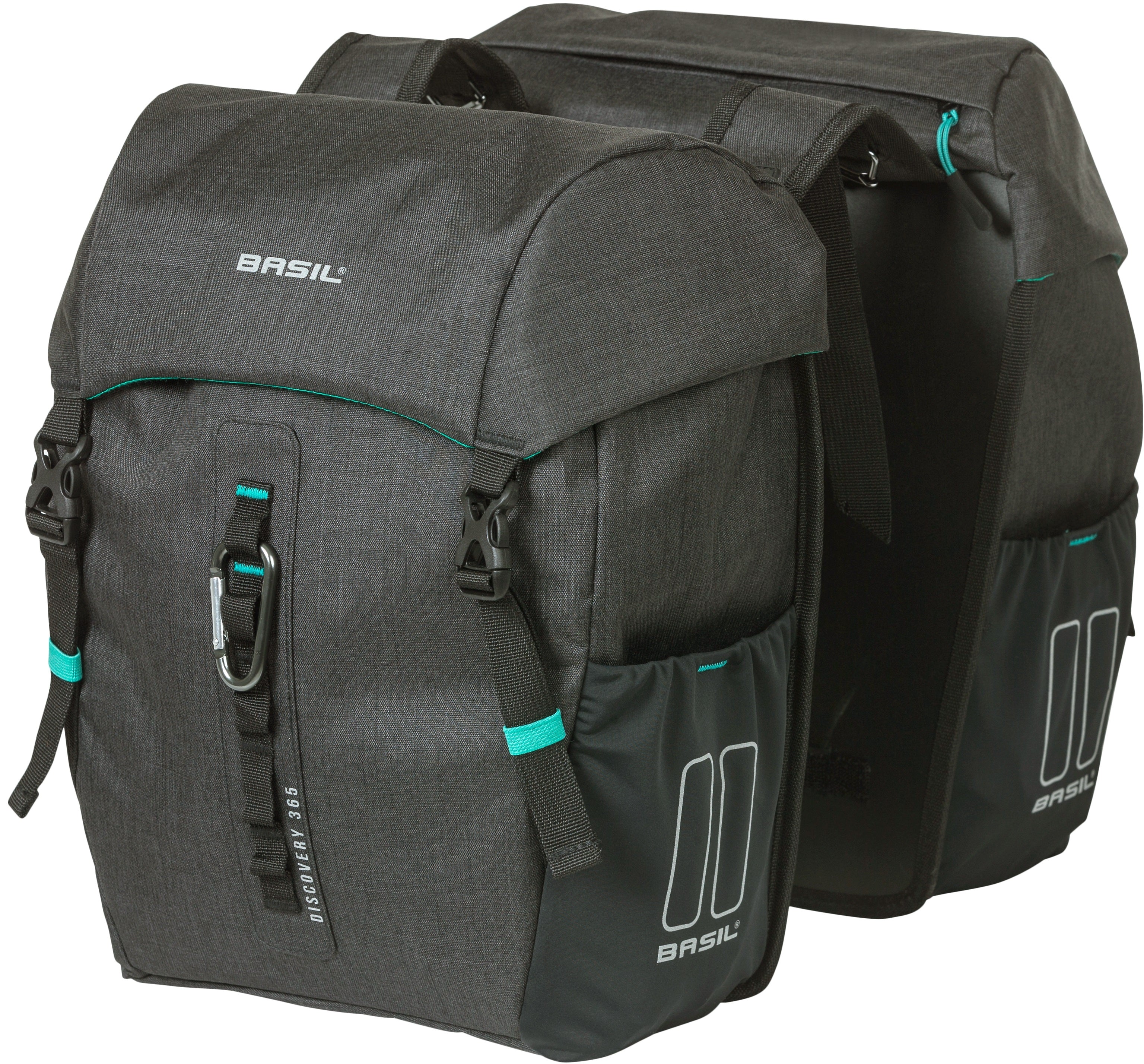 Dubbele fietstas Basil Discovery 365D 18 liter 30 x 15 x 31 cm - black melee