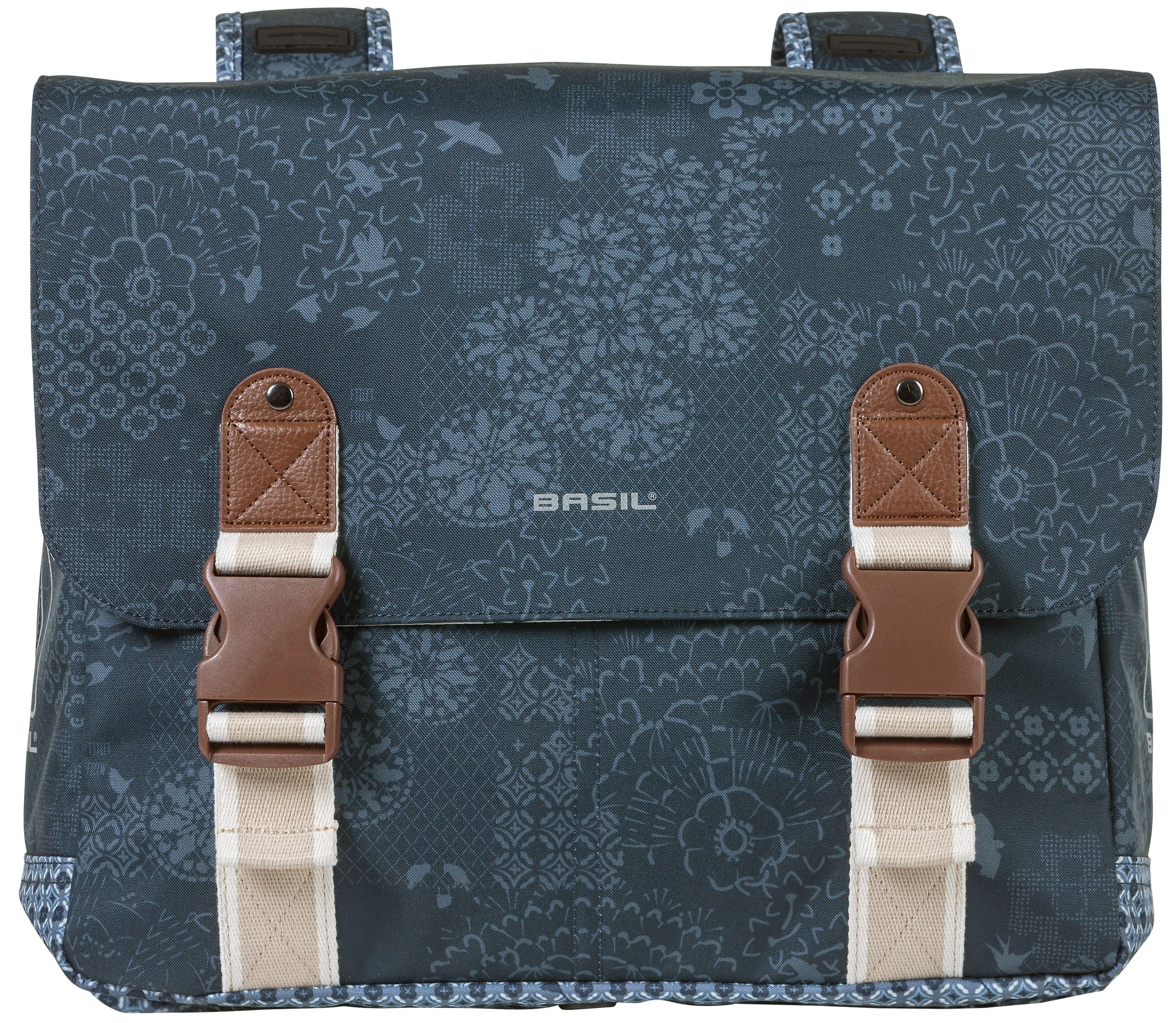 Dubbele fietstas Basil Boheme Carry All 35 liter 37 x 15 x 37 cm - blauw