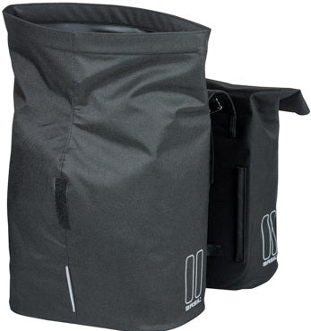 Dubbele fietstas Basil City 28 tot 32 liter 30 x 18 x 49 cm - zwart