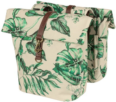 Dubbele fietstas Basil Ever-Green 28 tot 32 liter 28 x 16 x 35 cm - sandshell beige