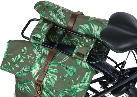 Dubbele fietstas Basil Ever-Green 28 tot 32 liter 28 x 16 x 35 cm - sandshell beige