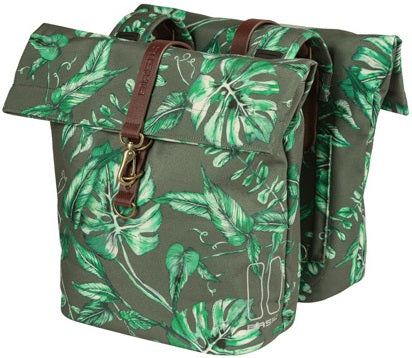 Dubbele fietstas Basil Ever-Green 28 tot 32 liter 28 x 16 x 35 cm - sandshell beige