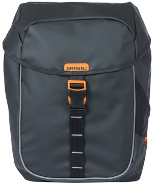 Dubbele fietstas Basil Miles Tarpaulin 34 liter 34 x 16 x 43 cm - zwart/oranje