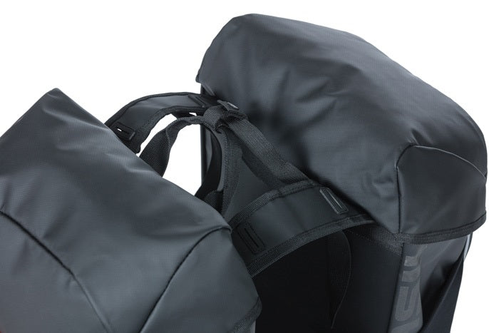 Dubbele fietstas Basil Miles Tarpaulin 34 liter 34 x 16 x 43 cm - zwart/oranje