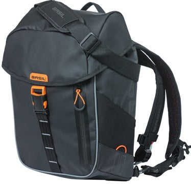 Fietsrugzak Basil Miles Tarpaulin 17 liter 31 x 17 x 44 cm - zwart/oranje