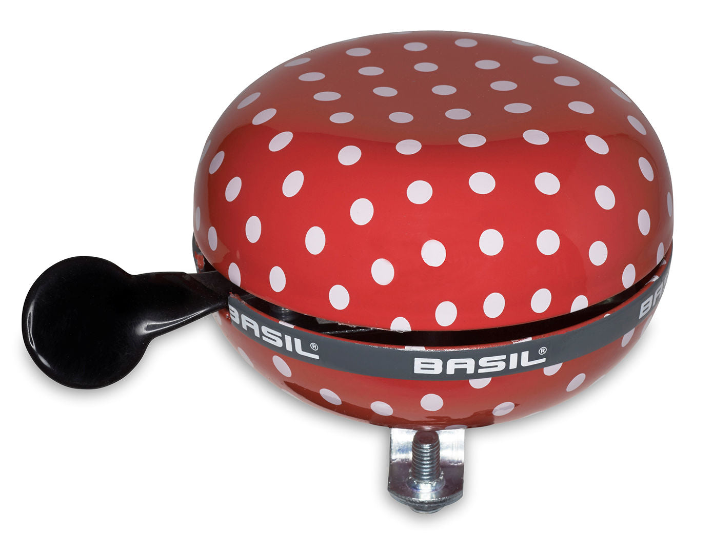 Fietsbel Basil Polkadot ø80mm - rood / wit