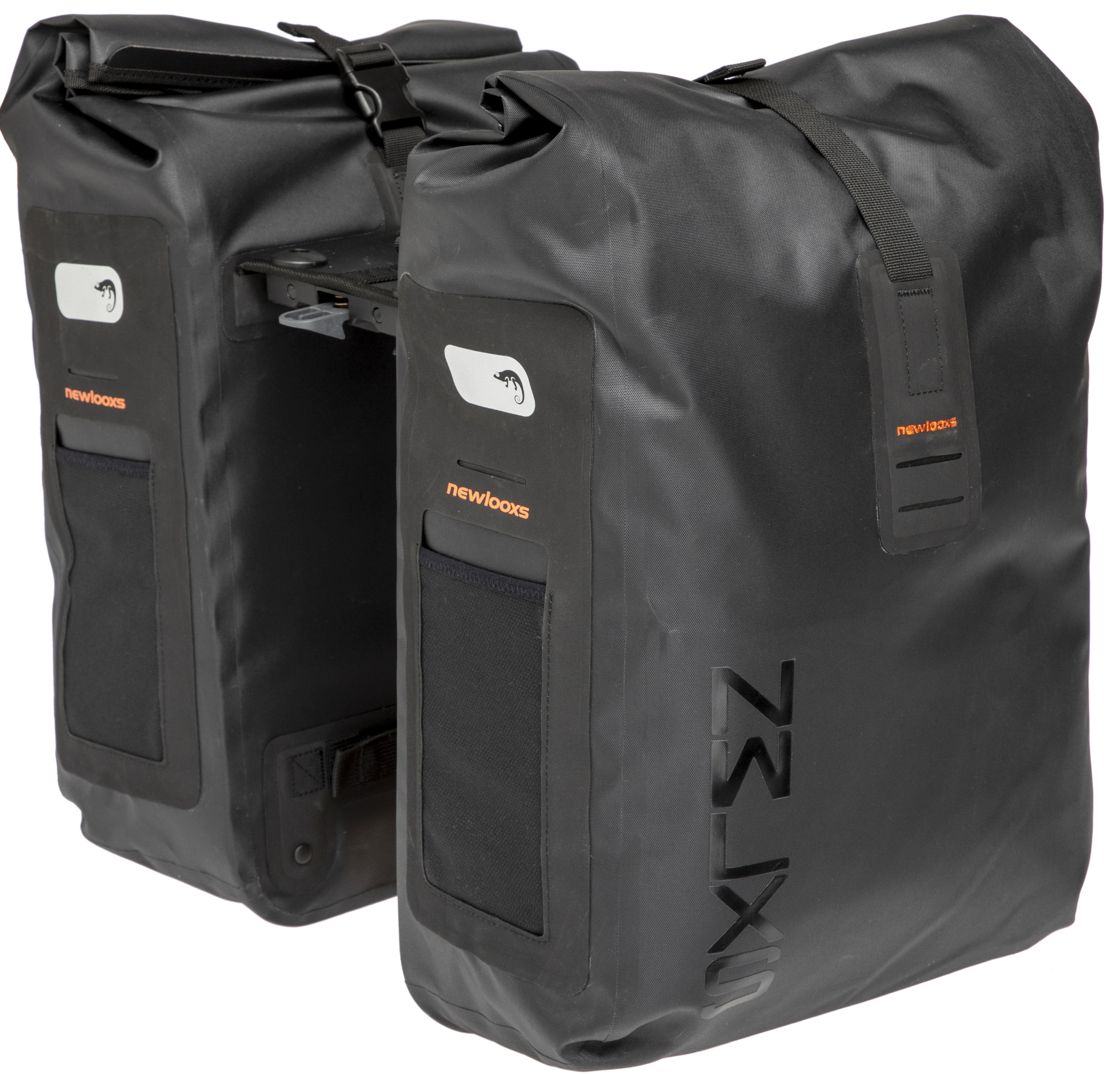 Dubbele fietstas New Looxs Varo Racktime waterdicht 40 liter 28 x 43 x 17 cm (x2) - zwart