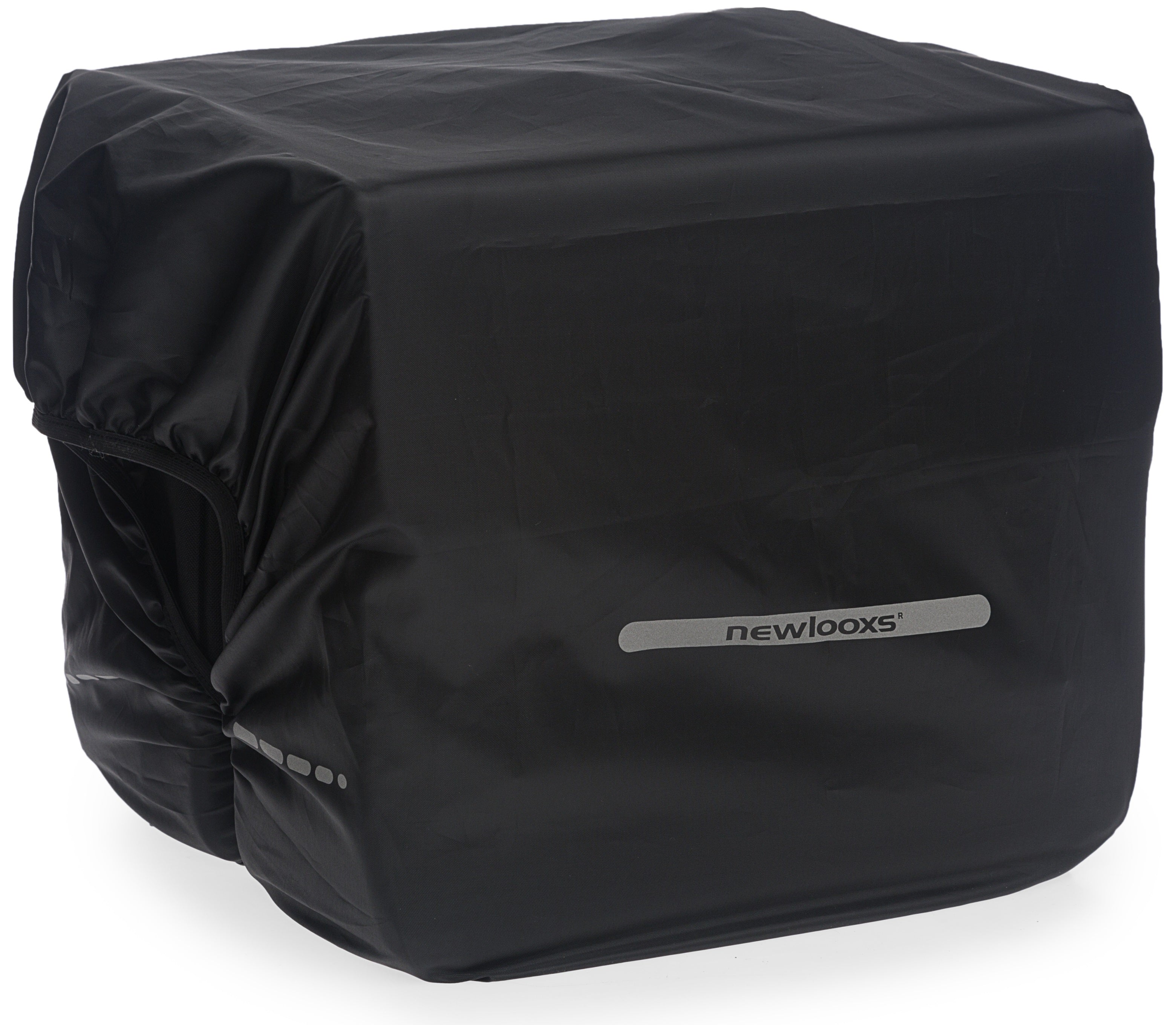 Regenhoes New Looxs voor dubbele tassen 40cm x 97cm met reflectie - zwart