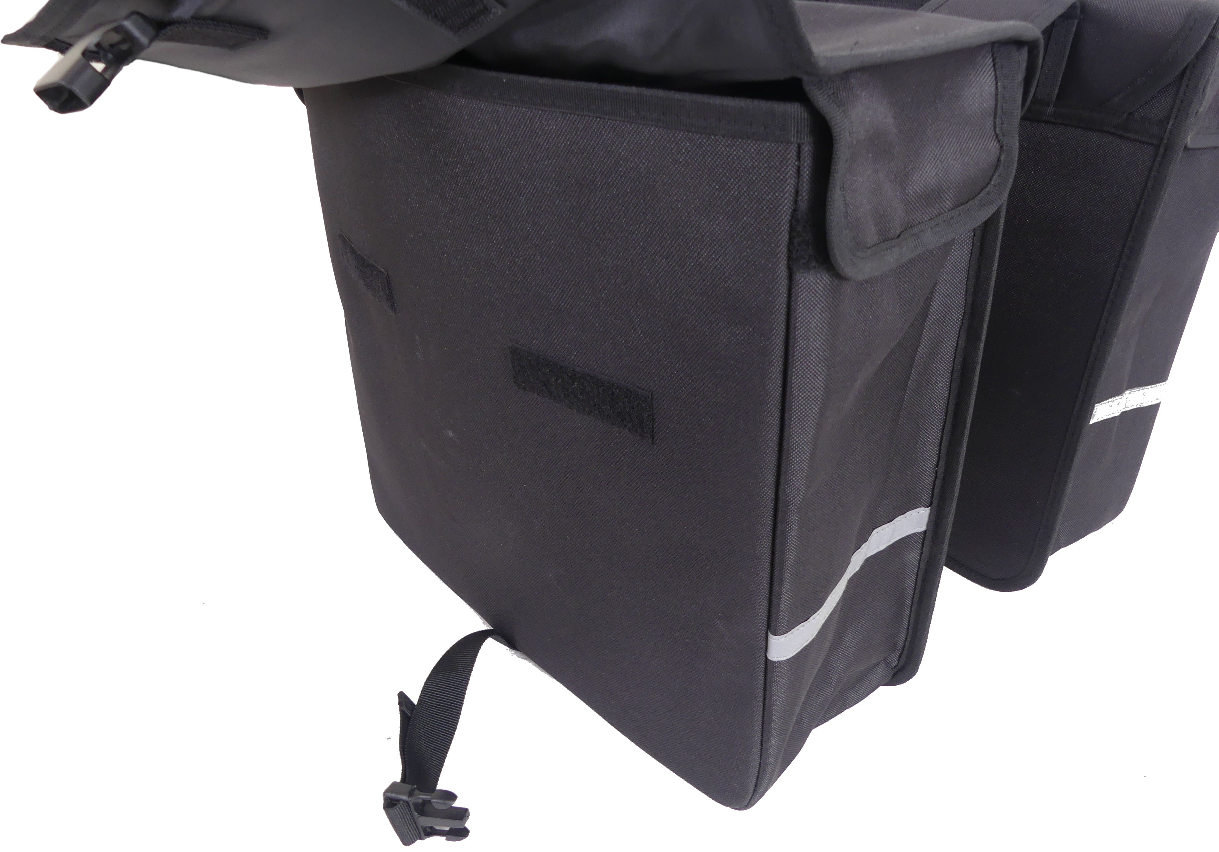 Dubbele fietstas Edge Luxe Shopper 40 liter 38 x 40 x 14cm (2x) - zwart