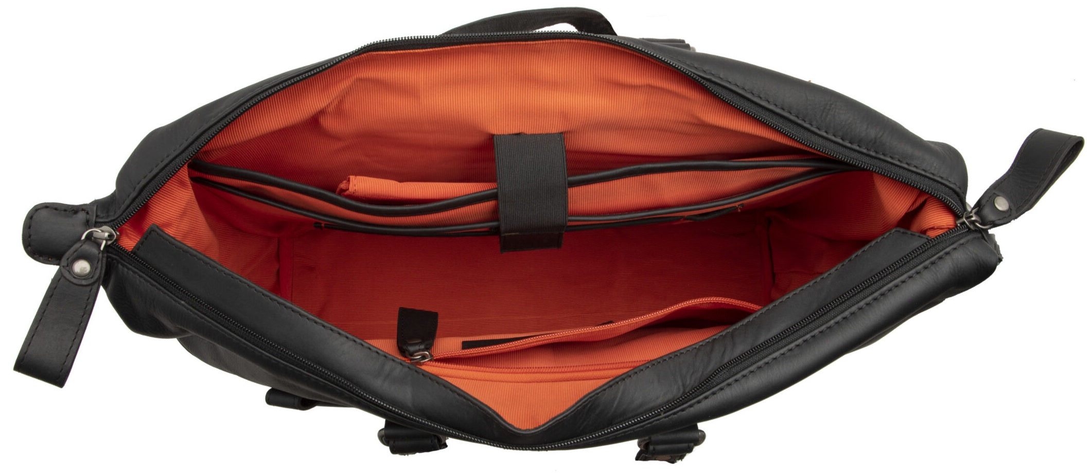 Fietstas New Looxs Verla 21 liter 34 x 18 x 44cm - gemaakt van luxe leer - zwart