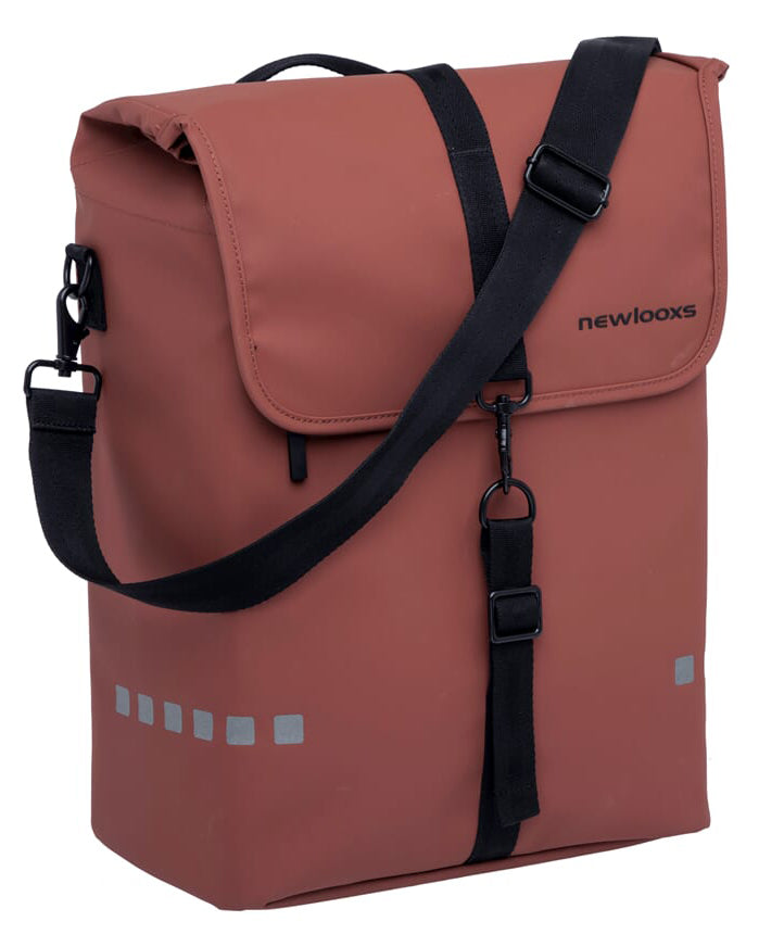 Fietstas New Looxs Odense Single 17,5 liter 32 x 16 x 38 cm - rust