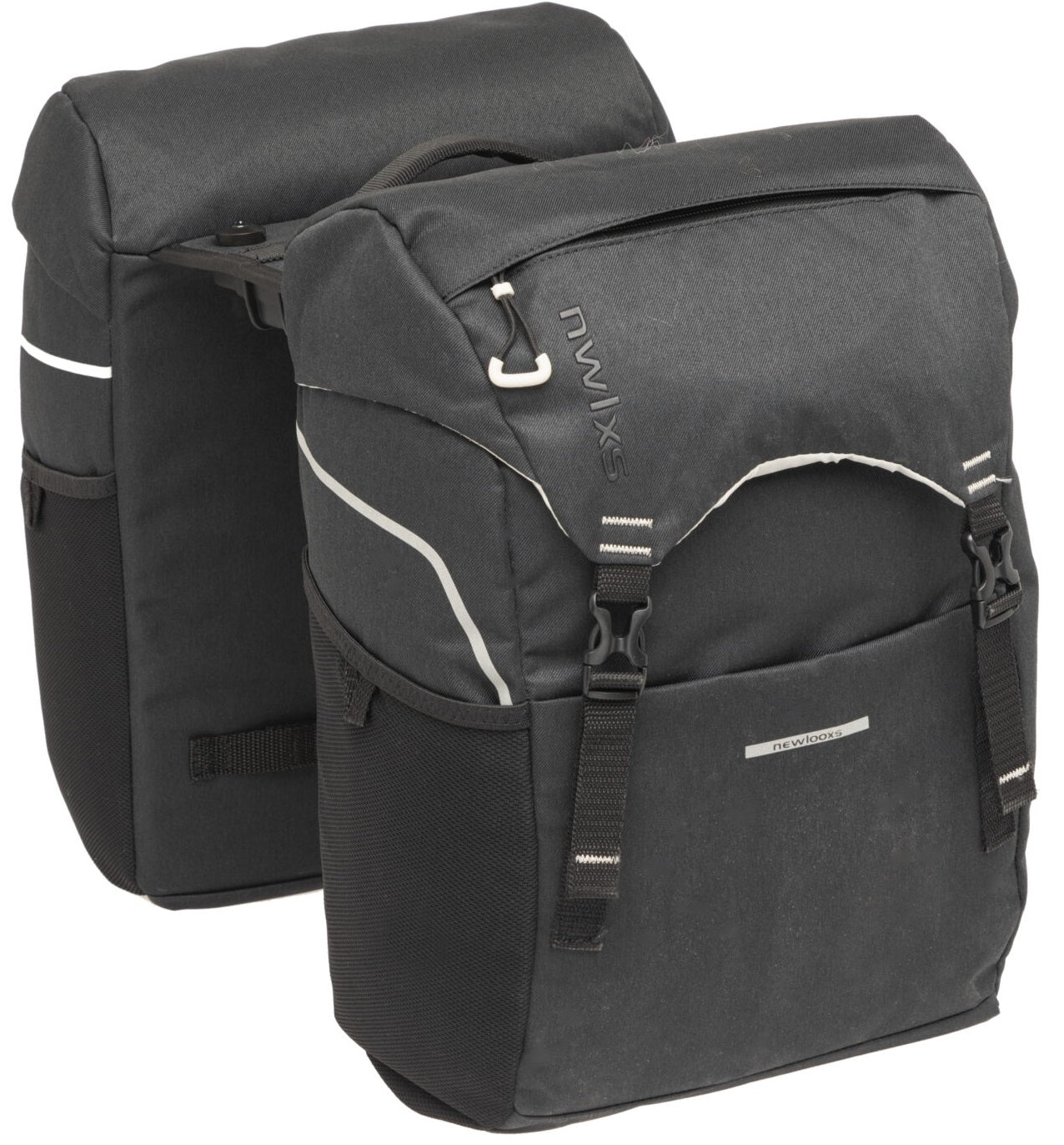 Dubbele fietstas New Looxs Sports Double Racktime 2.0 32 liter - 29 x 16 x 39 cm (x2) - zwart/grijs