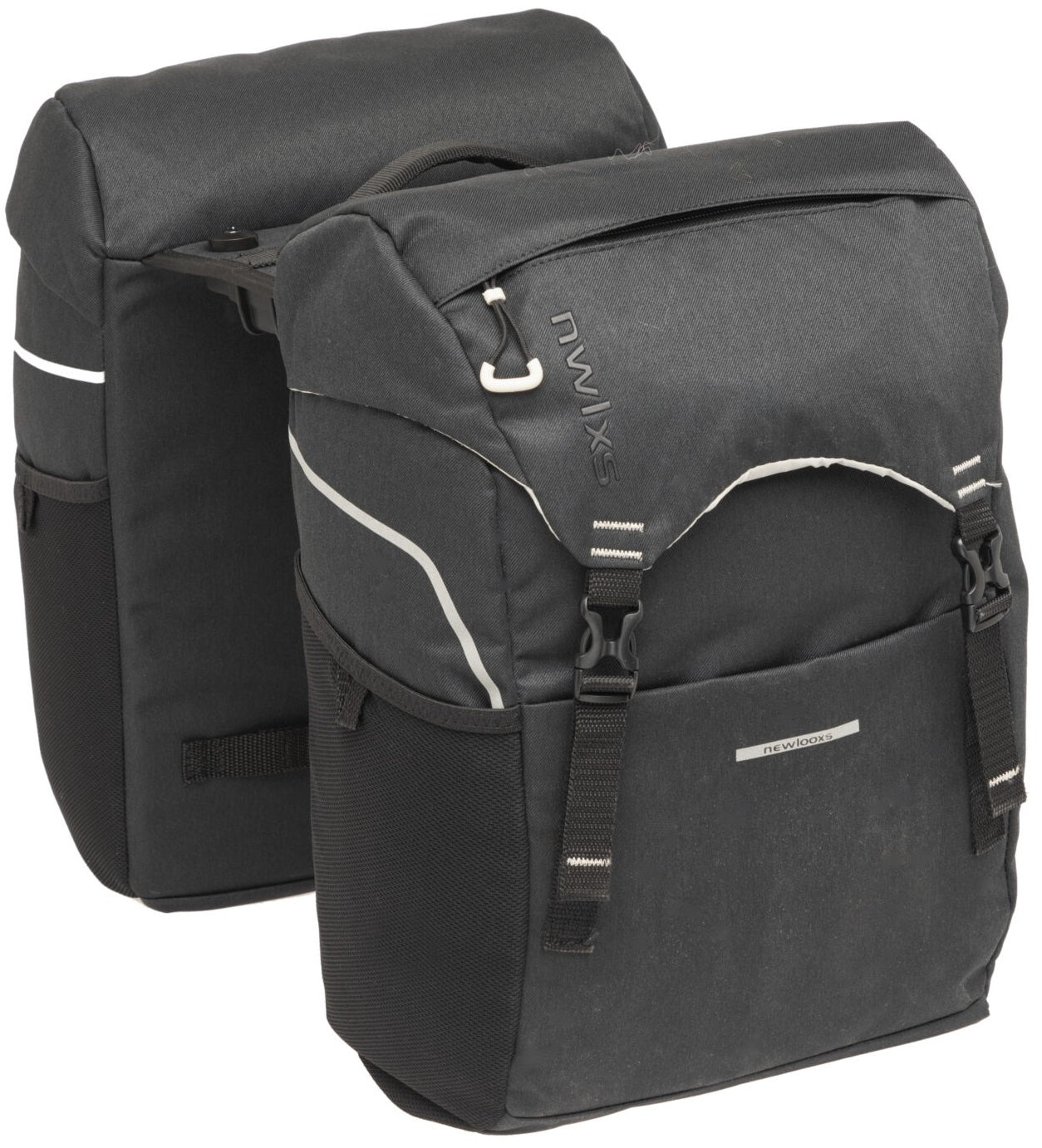Dubbele fietstas New Looxs Sports Double Racktime 2.0 32 liter - 29 x 16 x 39 cm (x2) - zwart/grijs