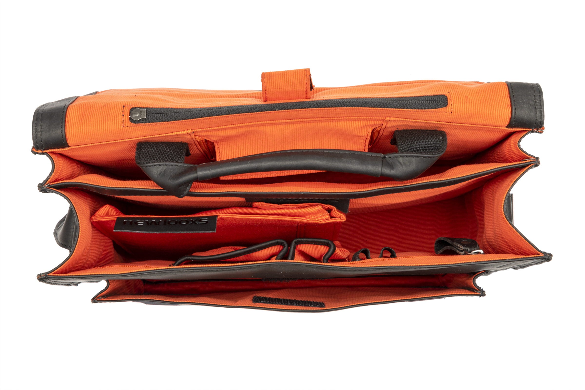 Fietstas New Looxs Fellini 18 liter 40 x 15 x 32 cm - gemaakt van luxe leder - zwart