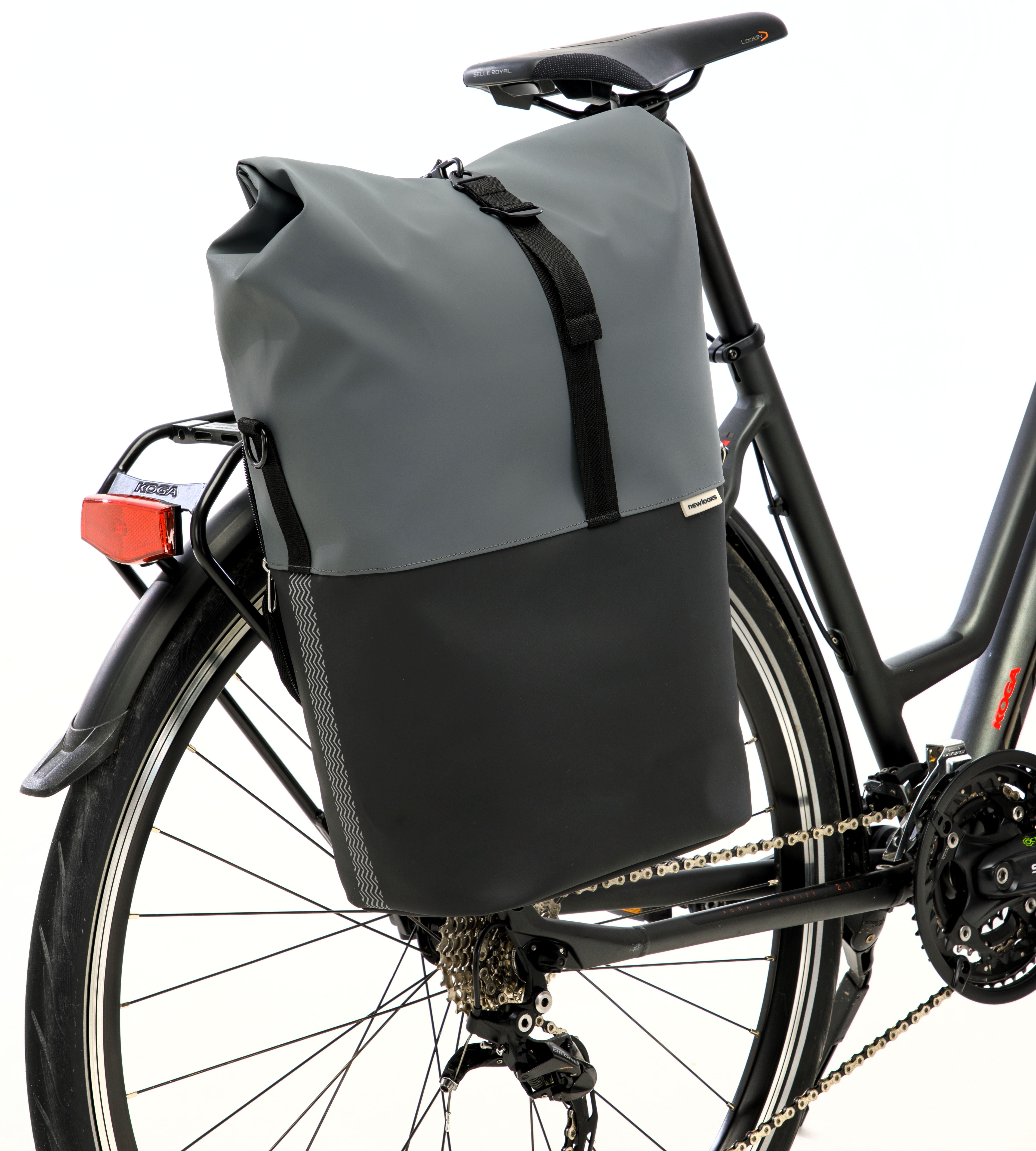 Fietsshopper New Looxs Nyborg 17 liter 30 x 17 x 37 cm - donkergrijs/zwart