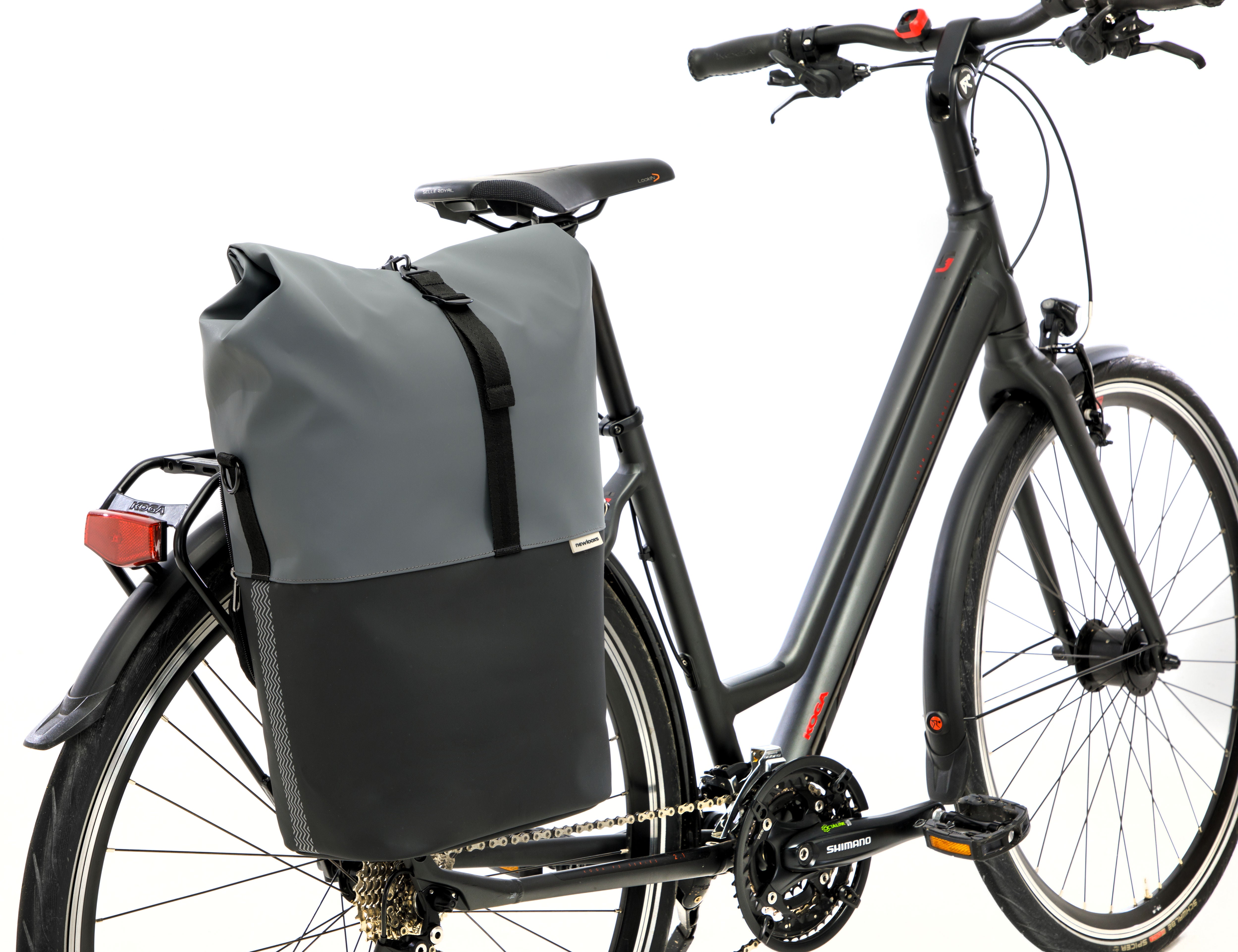 Fietsshopper New Looxs Nyborg 17 liter 30 x 17 x 37 cm - donkergrijs/zwart