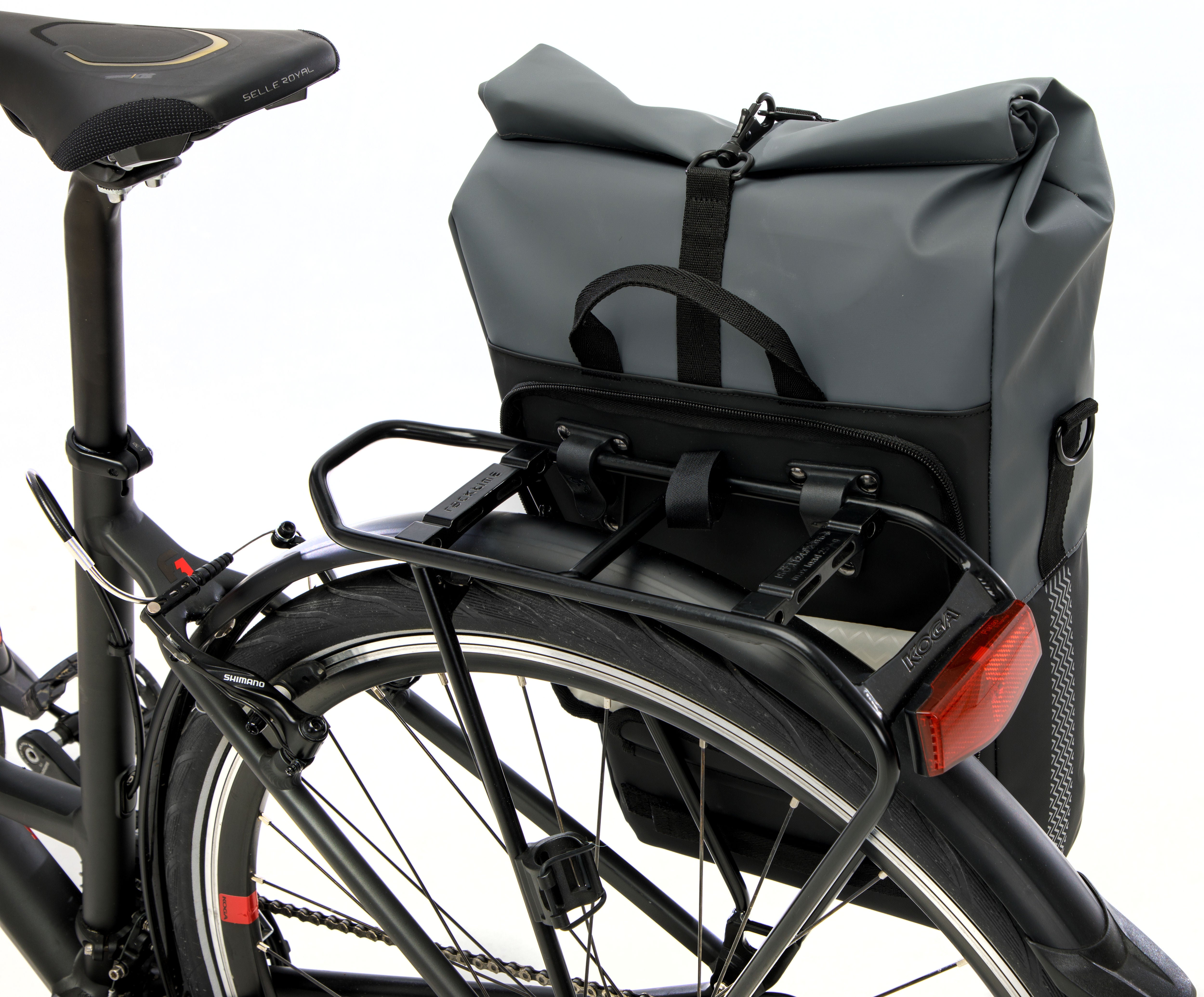 Fietsshopper New Looxs Nyborg 17 liter 30 x 17 x 37 cm - donkergrijs/zwart