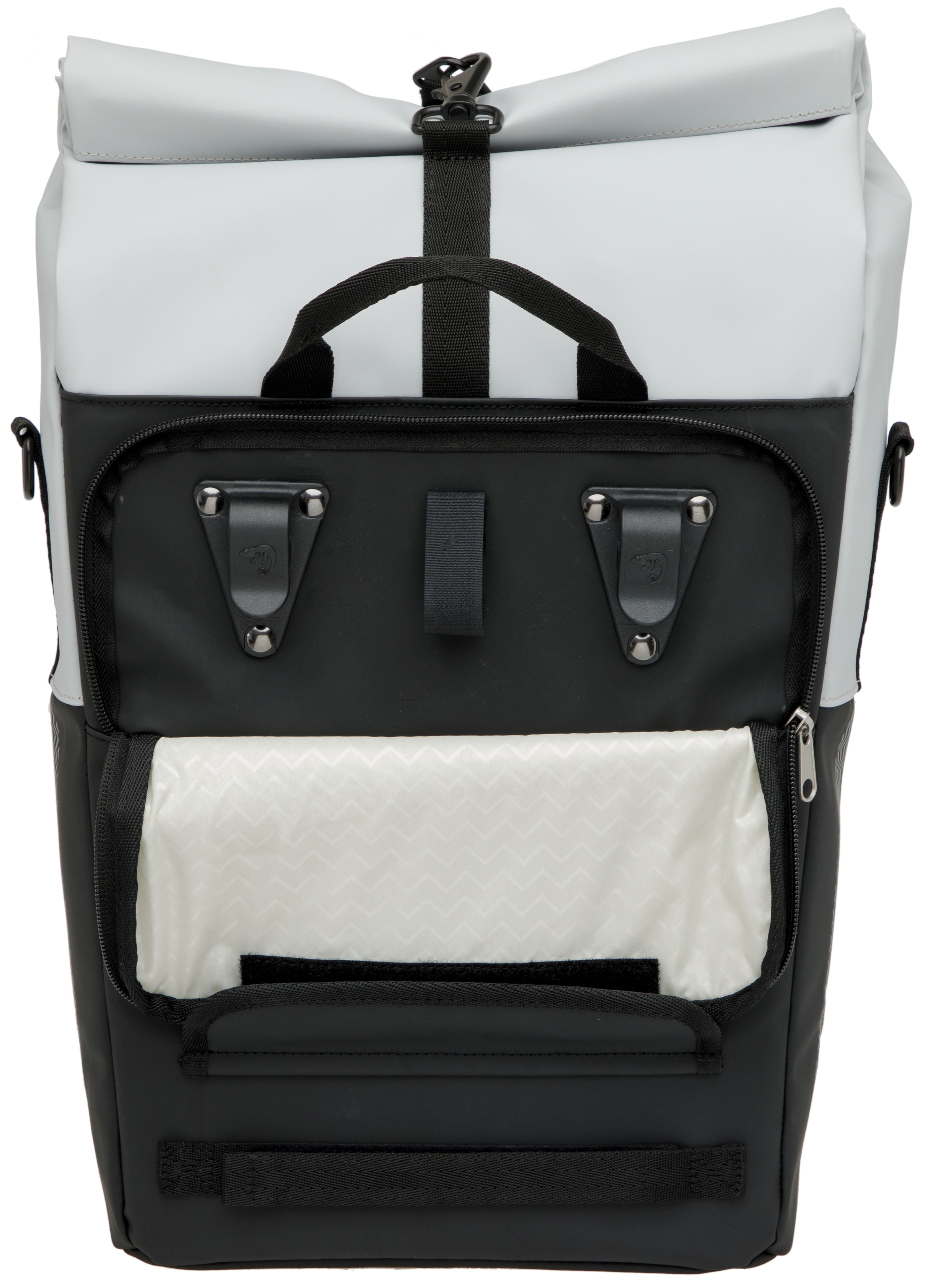 Fietsshopper New Looxs Nyborg 17 liter 30 x 17 x 37 cm - lichtgrijs/zwart