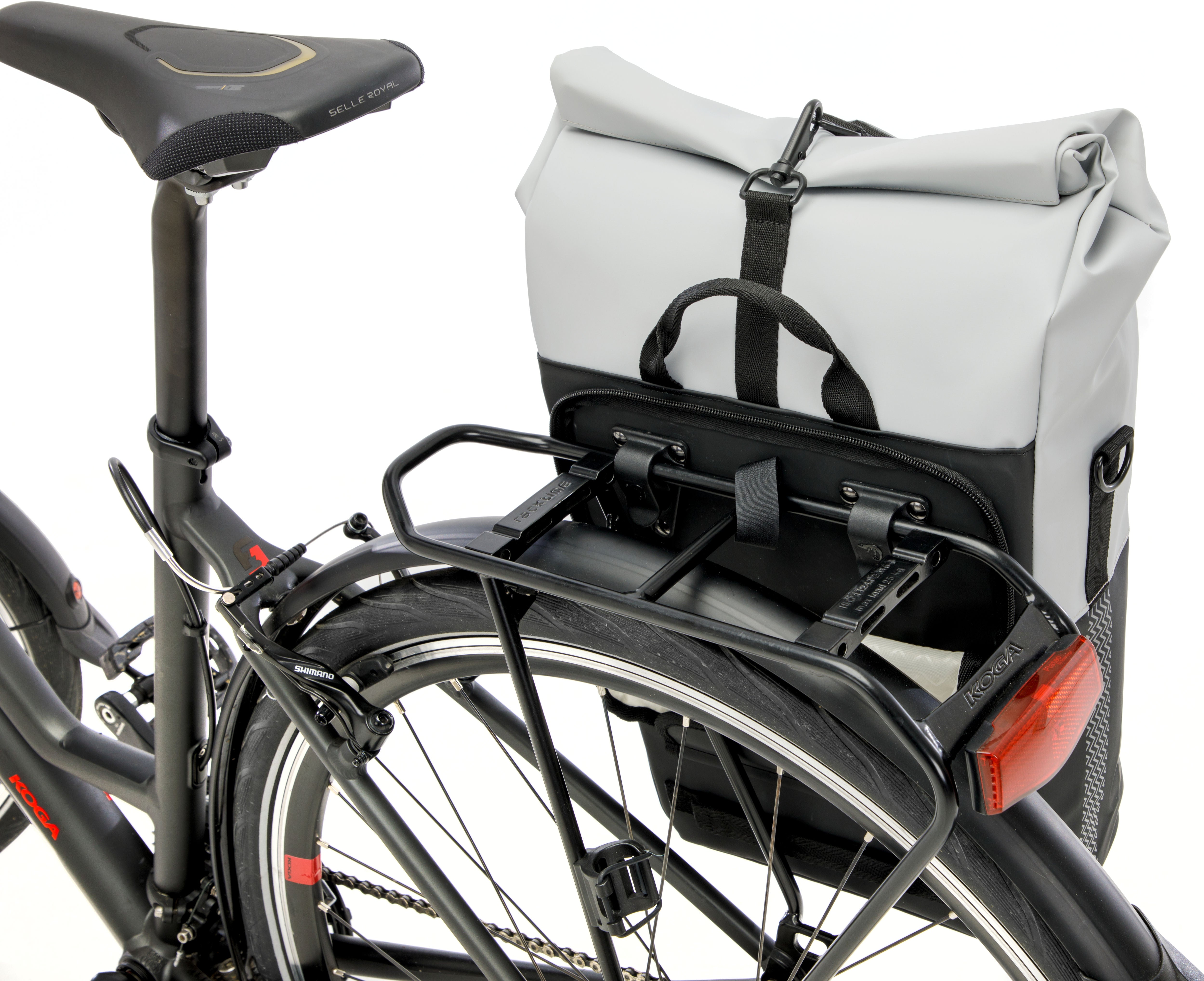 Fietsshopper New Looxs Nyborg 17 liter 30 x 17 x 37 cm - lichtgrijs/zwart