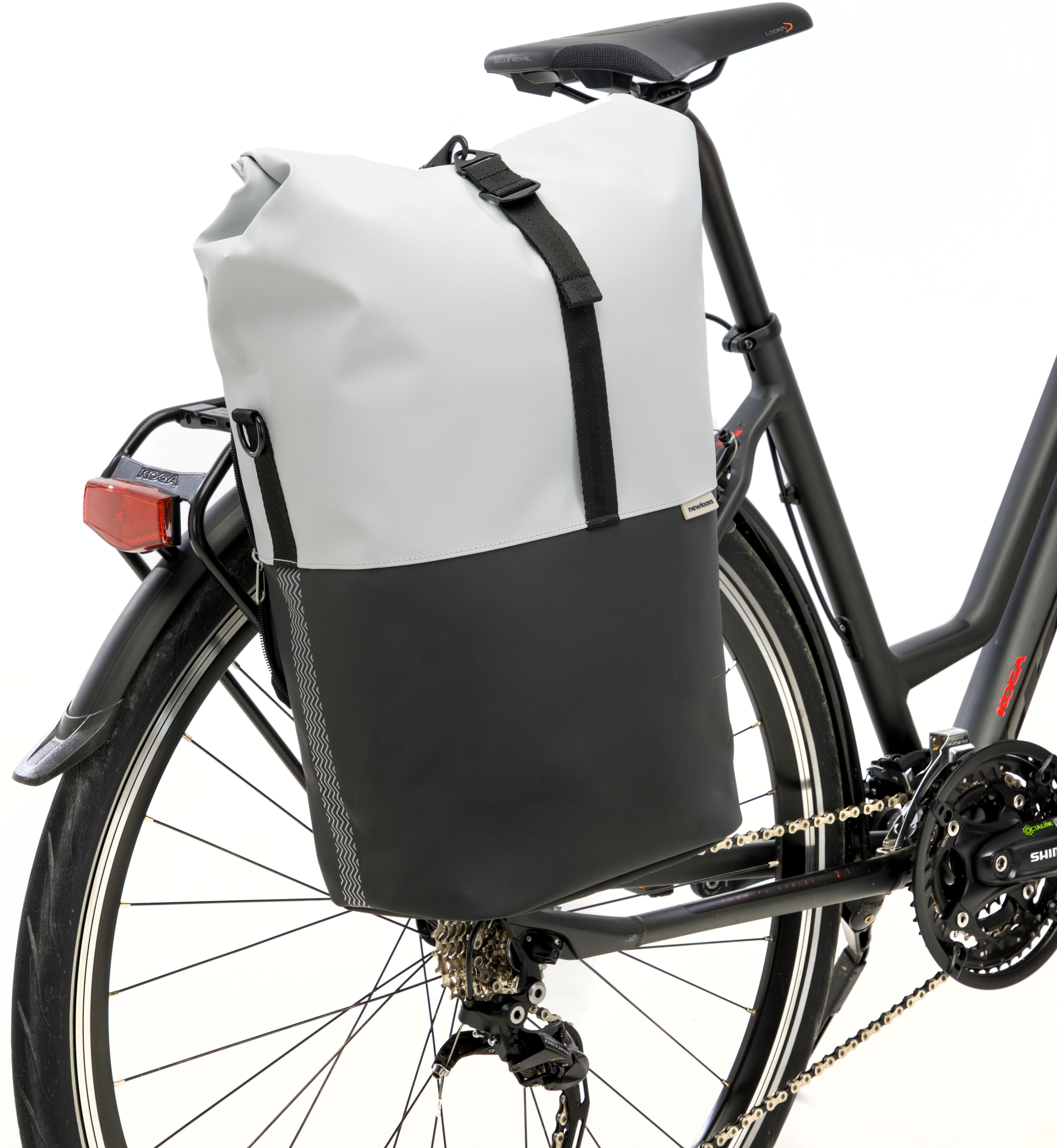Fietsshopper New Looxs Nyborg 17 liter 30 x 17 x 37 cm - lichtgrijs/zwart