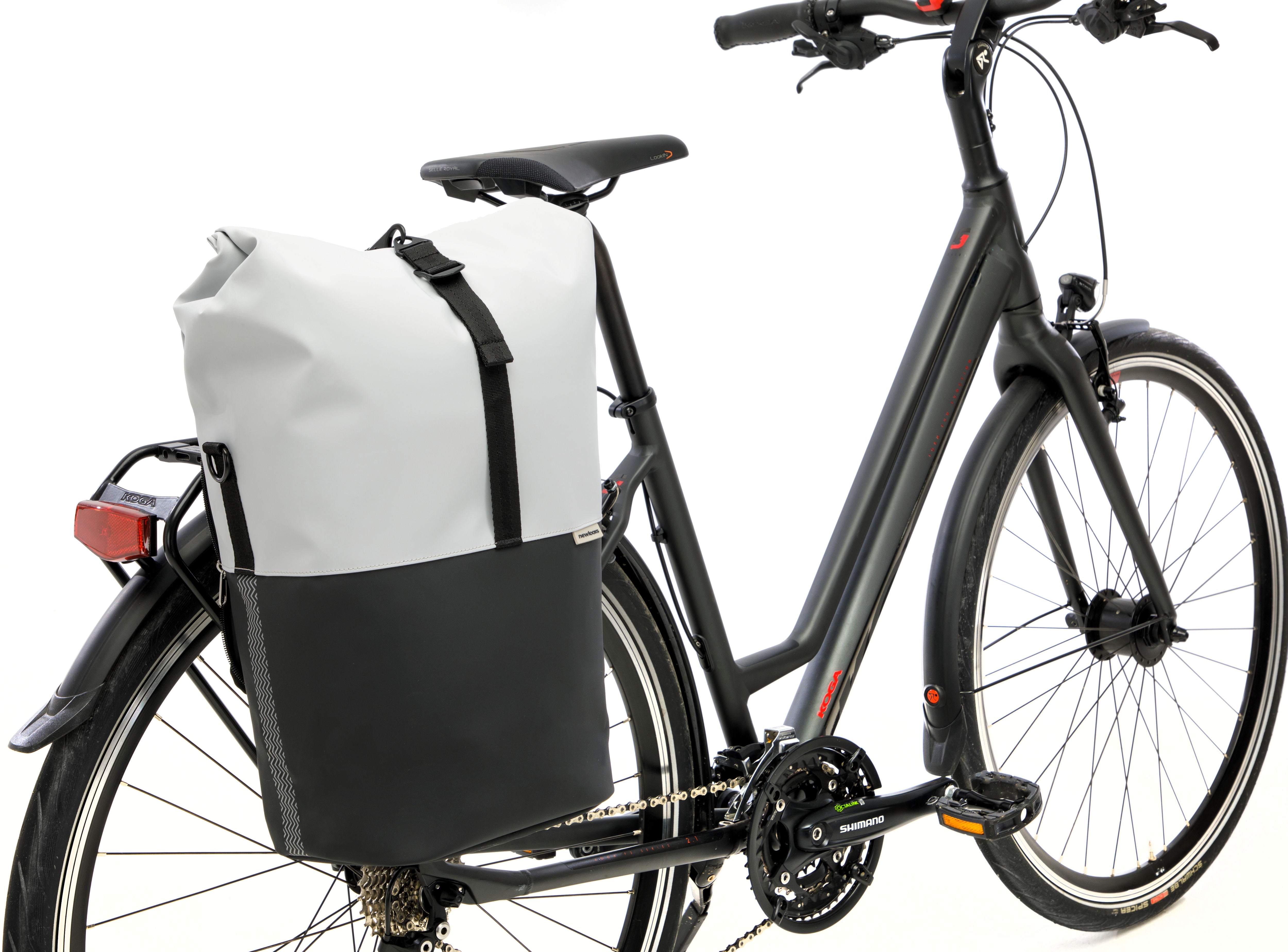 Fietsshopper New Looxs Nyborg 17 liter 30 x 17 x 37 cm - lichtgrijs/zwart