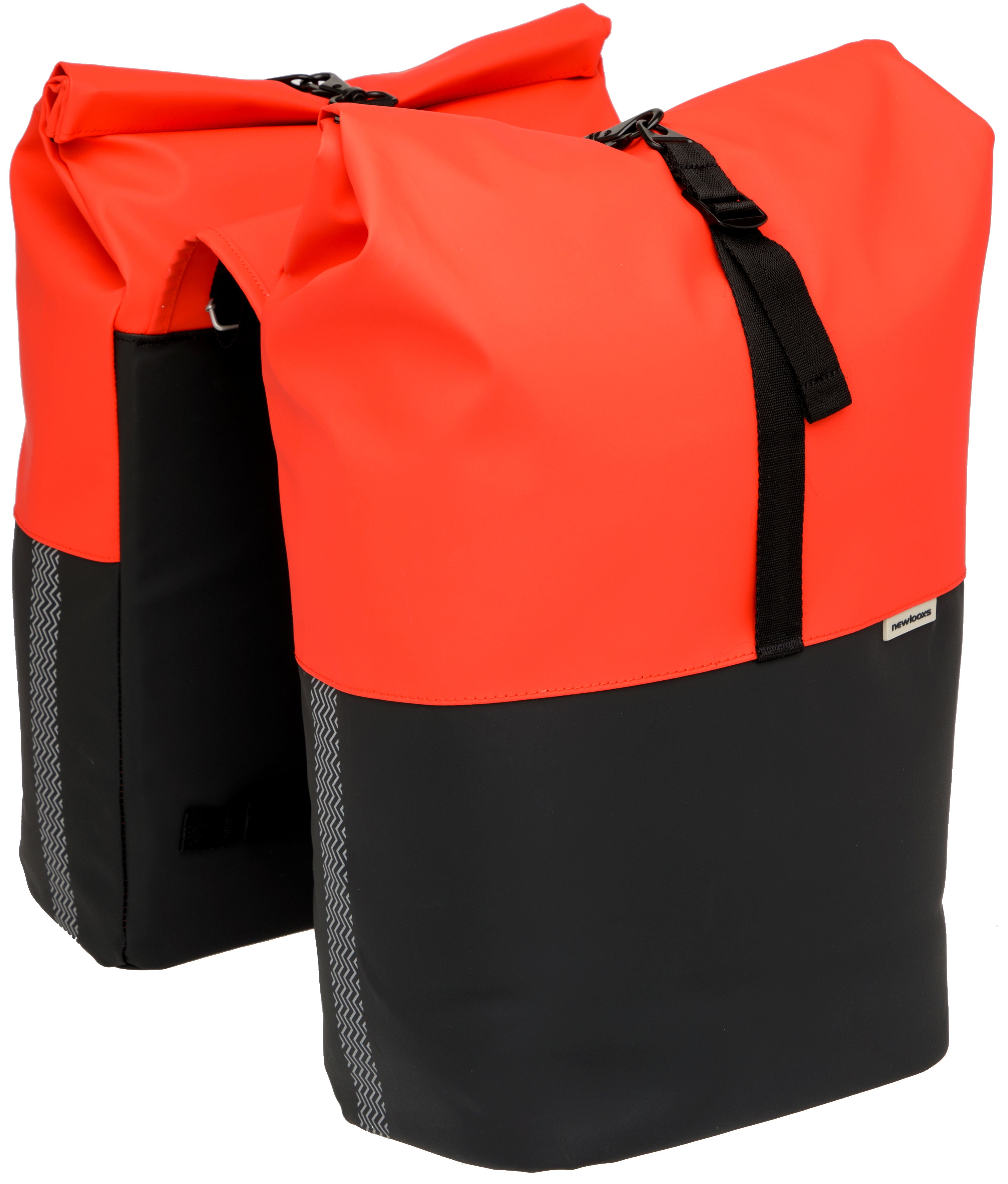 Dubbele fietstas New Looxs Nyborg 34 liter - 30 x 17 x 37cm (x2) - donkergrijs/zwart