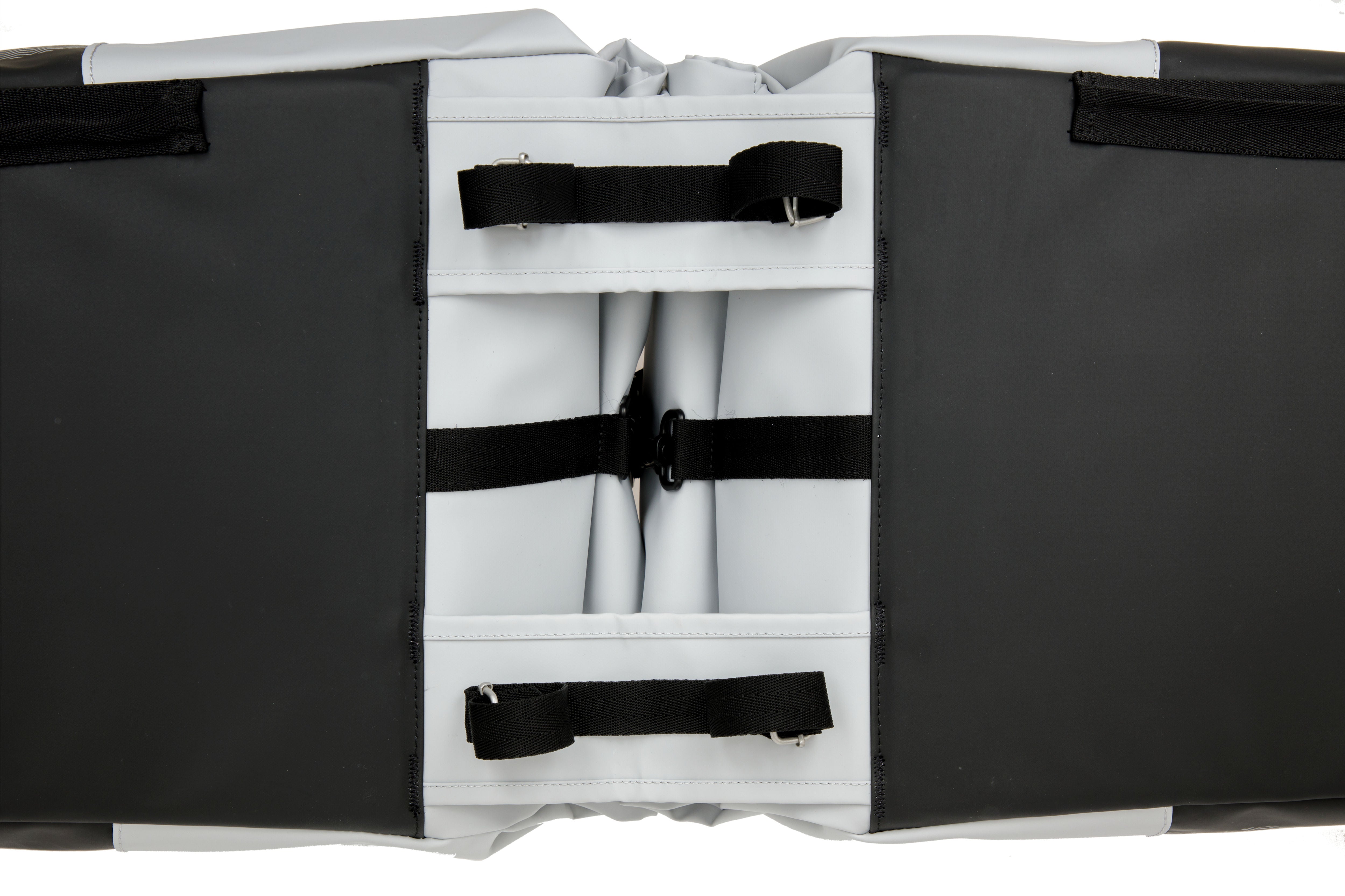 Dubbele fietstas New Looxs Nyborg 34 liter - 30 x 17 x 37cm (x2) - donkergrijs/zwart