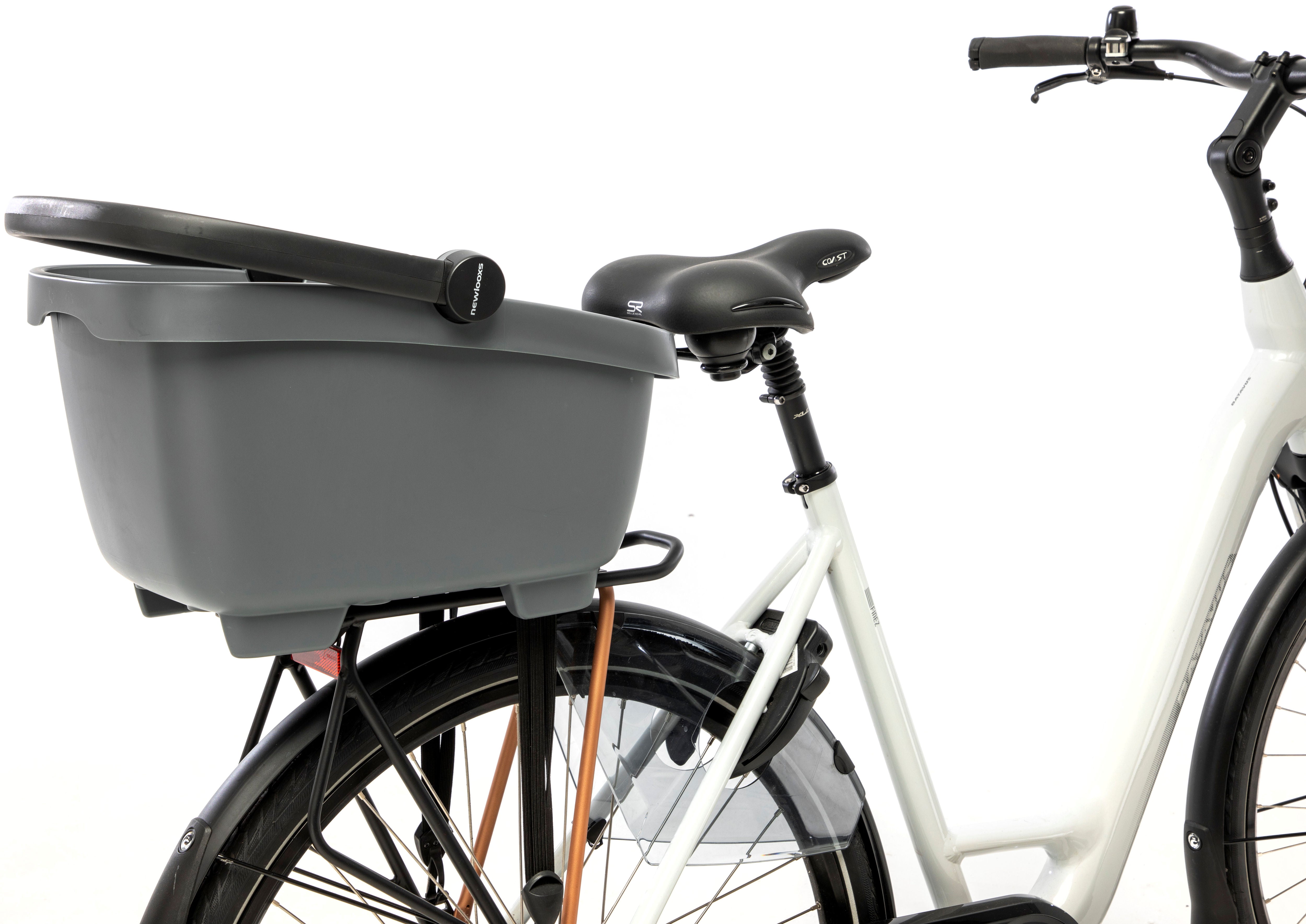 Gerecyclede (honden)fietsmand New Looxs Clipper Racktime - 28 liter 49 x 37 x 29 cm - anthraciet