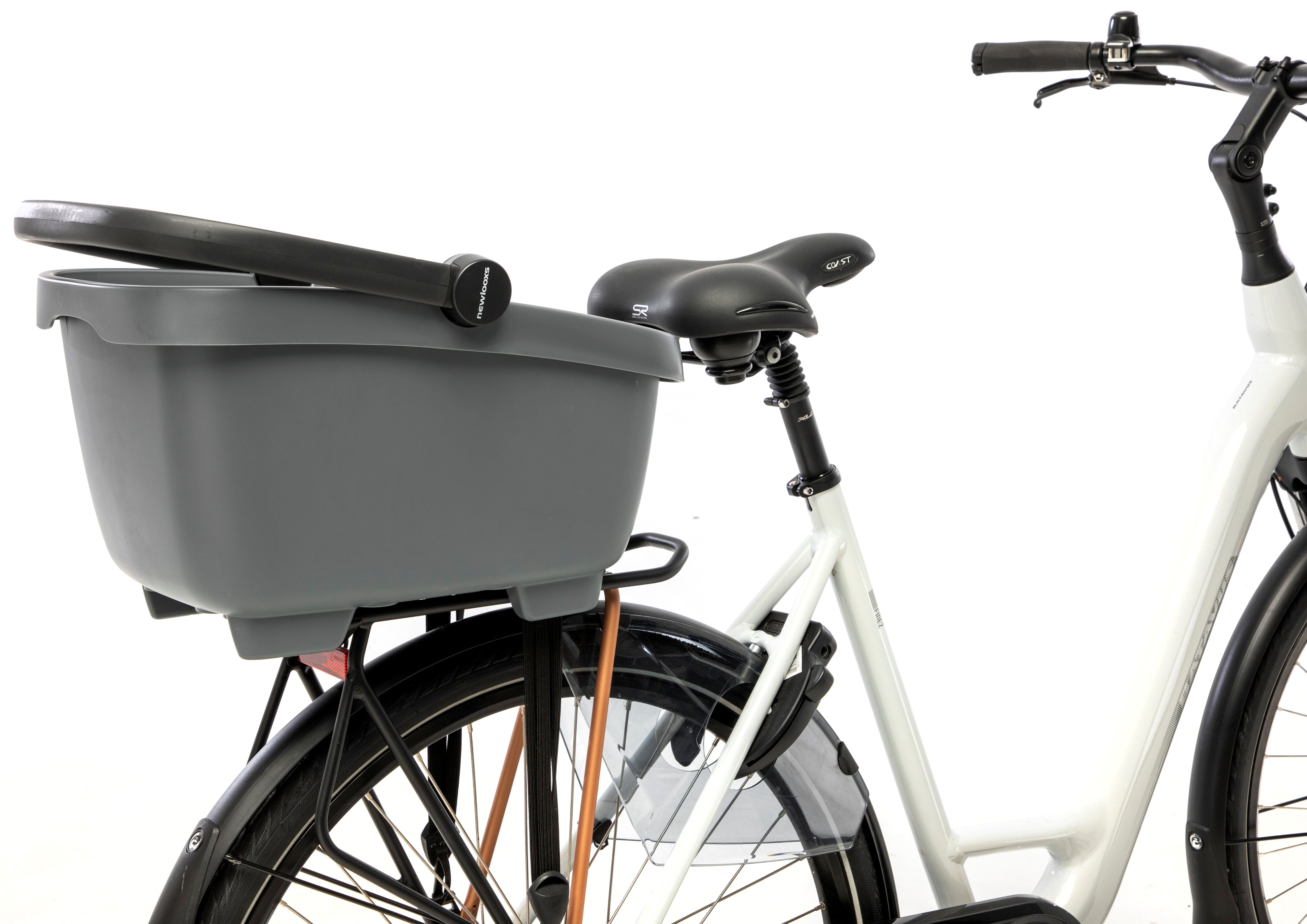 Gerecyclede (honden)fietsmand New Looxs Clipper Racktime 2.0 - anthraciet