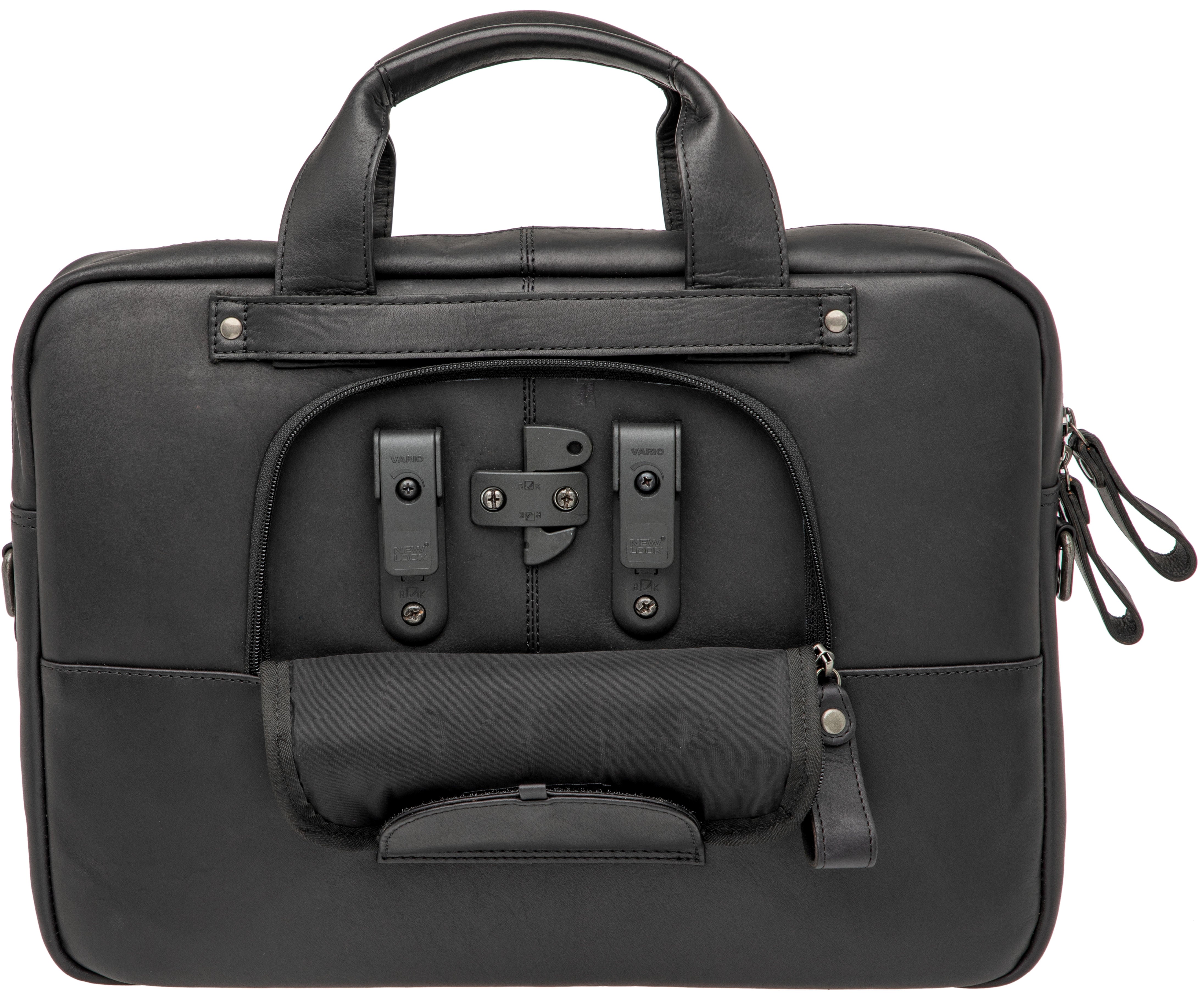 Laptoptas New Looxs Luko 7.5 liter - 42 x 6 x 30 cm - gemaakt van luxe leder - zwart