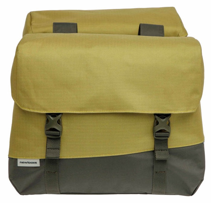 Dubbele fietstas New Looxs Joli 37 liter 38 x 18 x 29 cm (2x) - olijf/geel
