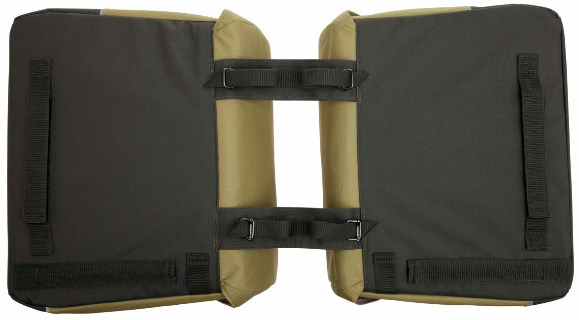 Dubbele fietstas New Looxs Joli 37 liter 38 x 18 x 29 cm (2x) - olijf/geel