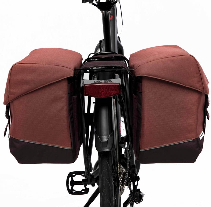 Dubbele fietstas New Looxs Joli 37 liter 38 x 18 x 29 cm (2x) - olijf/geel