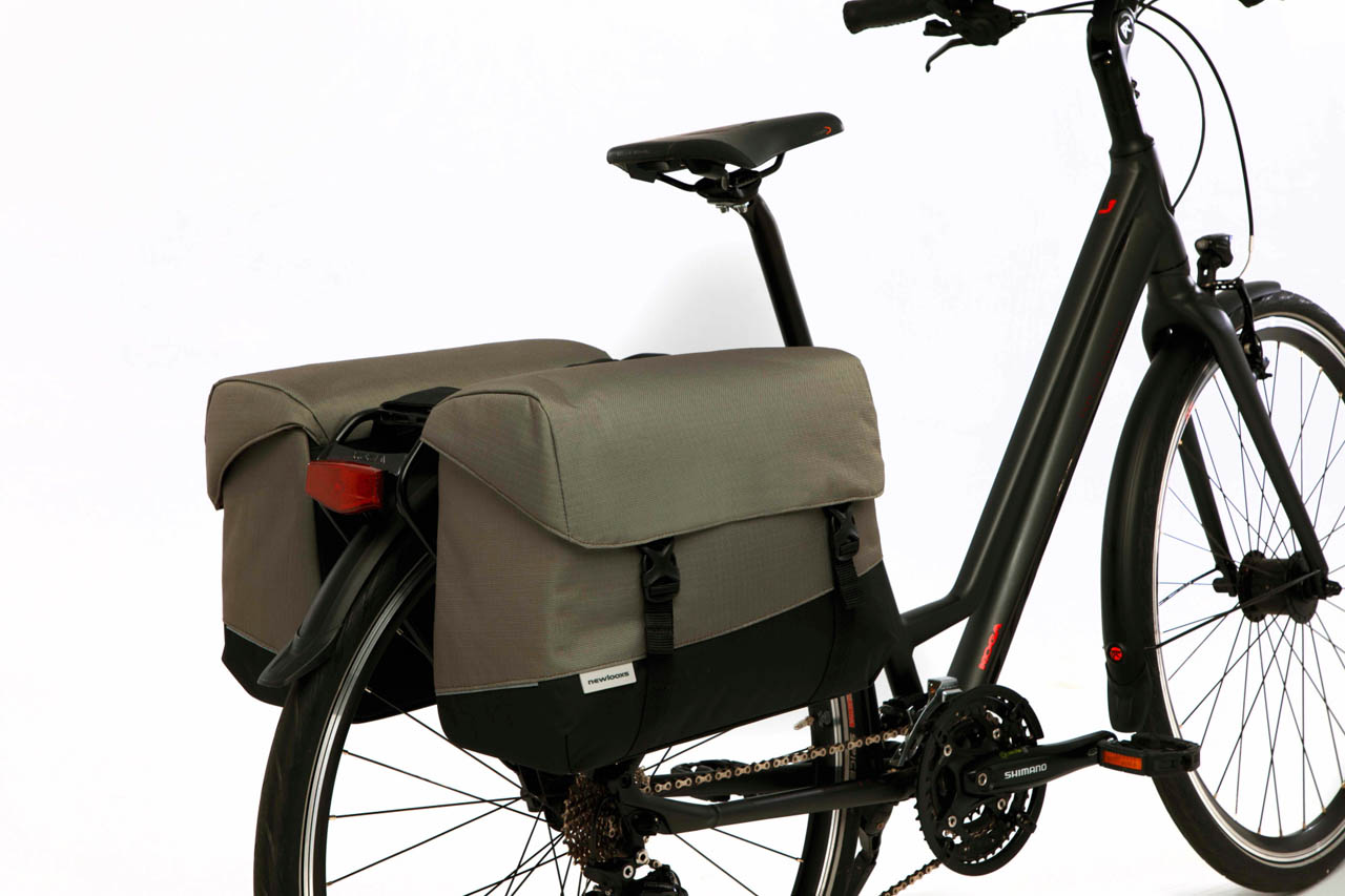 Dubbele fietstas New Looxs Joli 37 liter 38 x 18 x 29 cm (2x) - olijf/geel