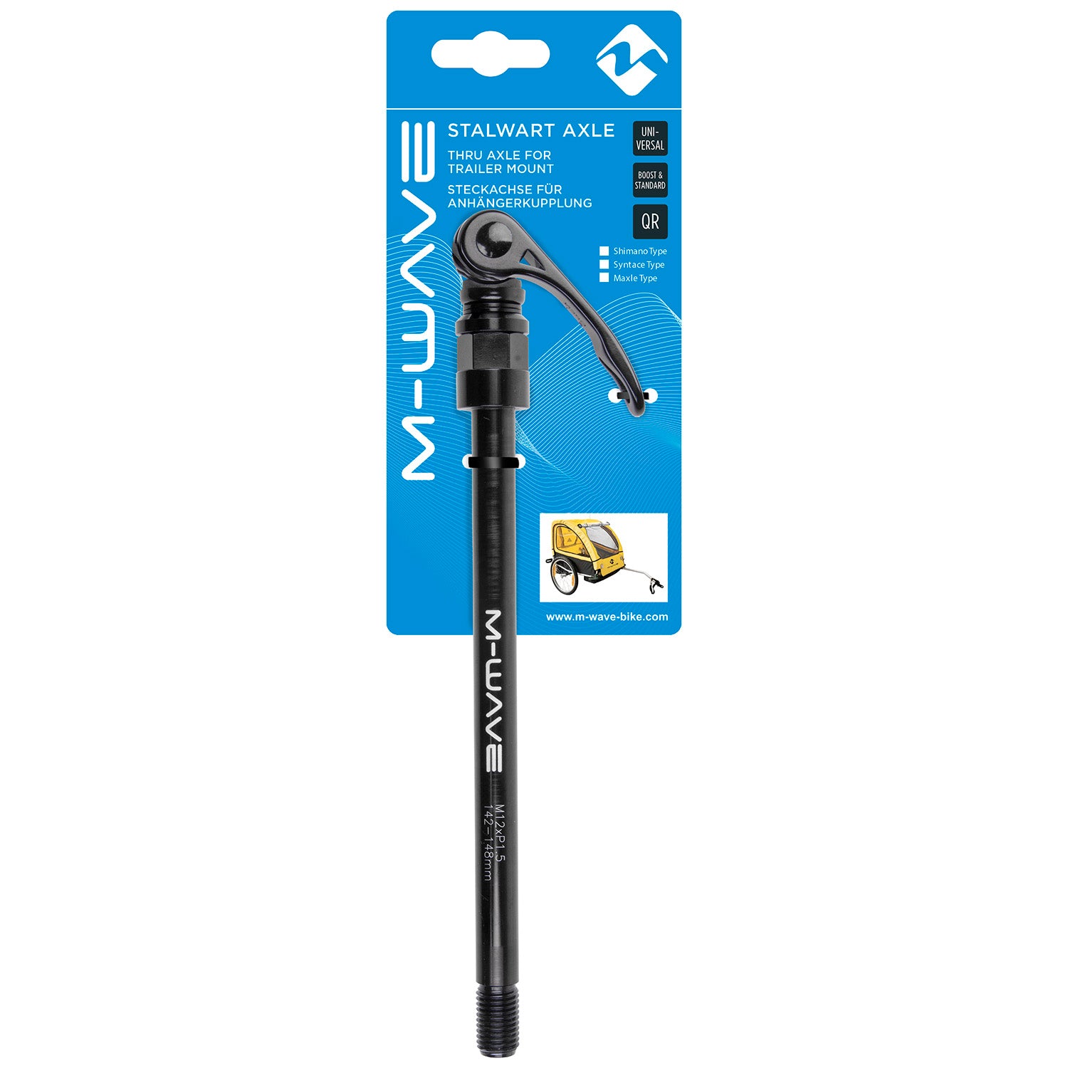 Steekas Shimano M-Wave Stalwart Axle met aanhangerbevestiging