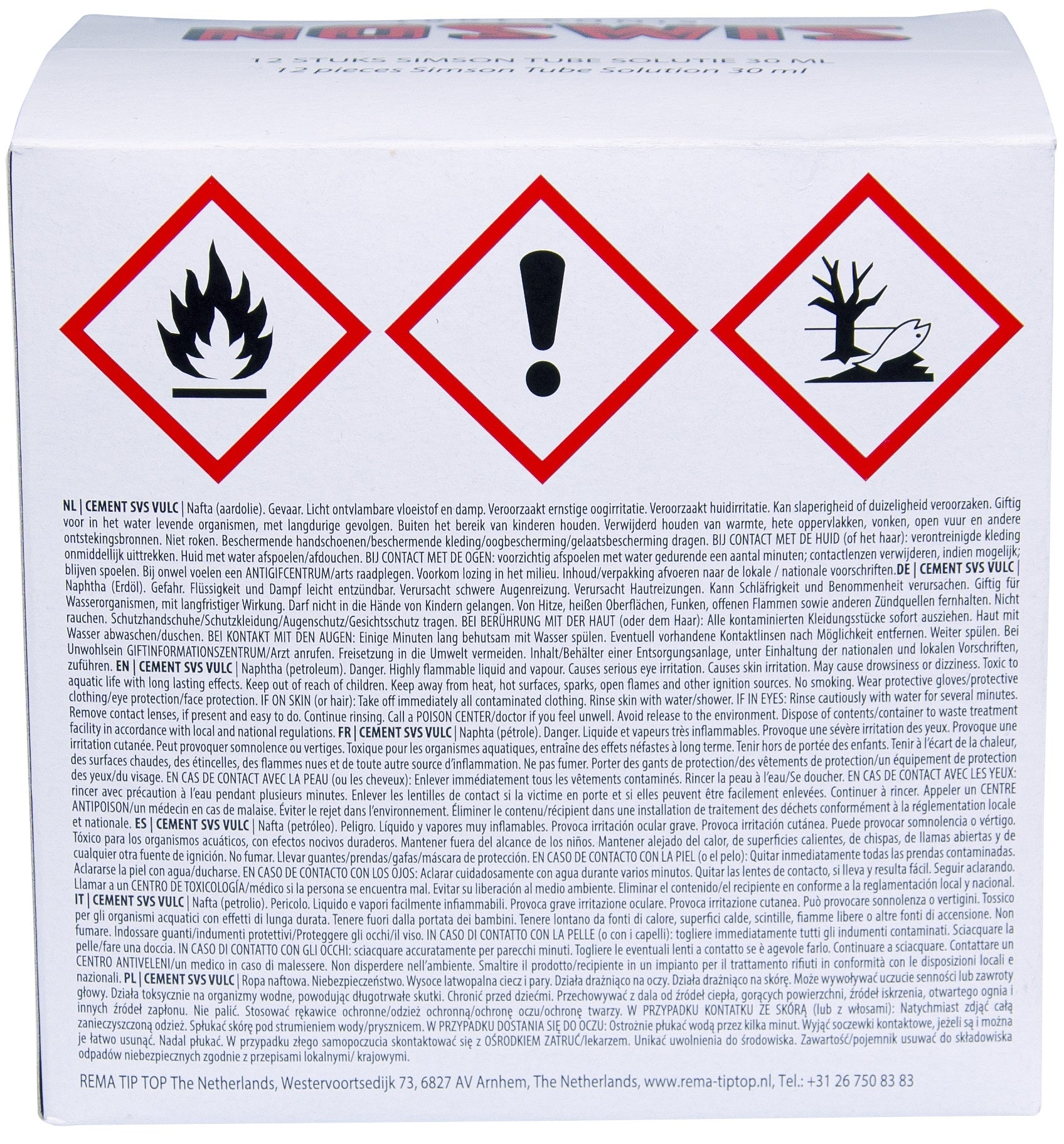 Solutie Simson groot (12x tube á 30ml)