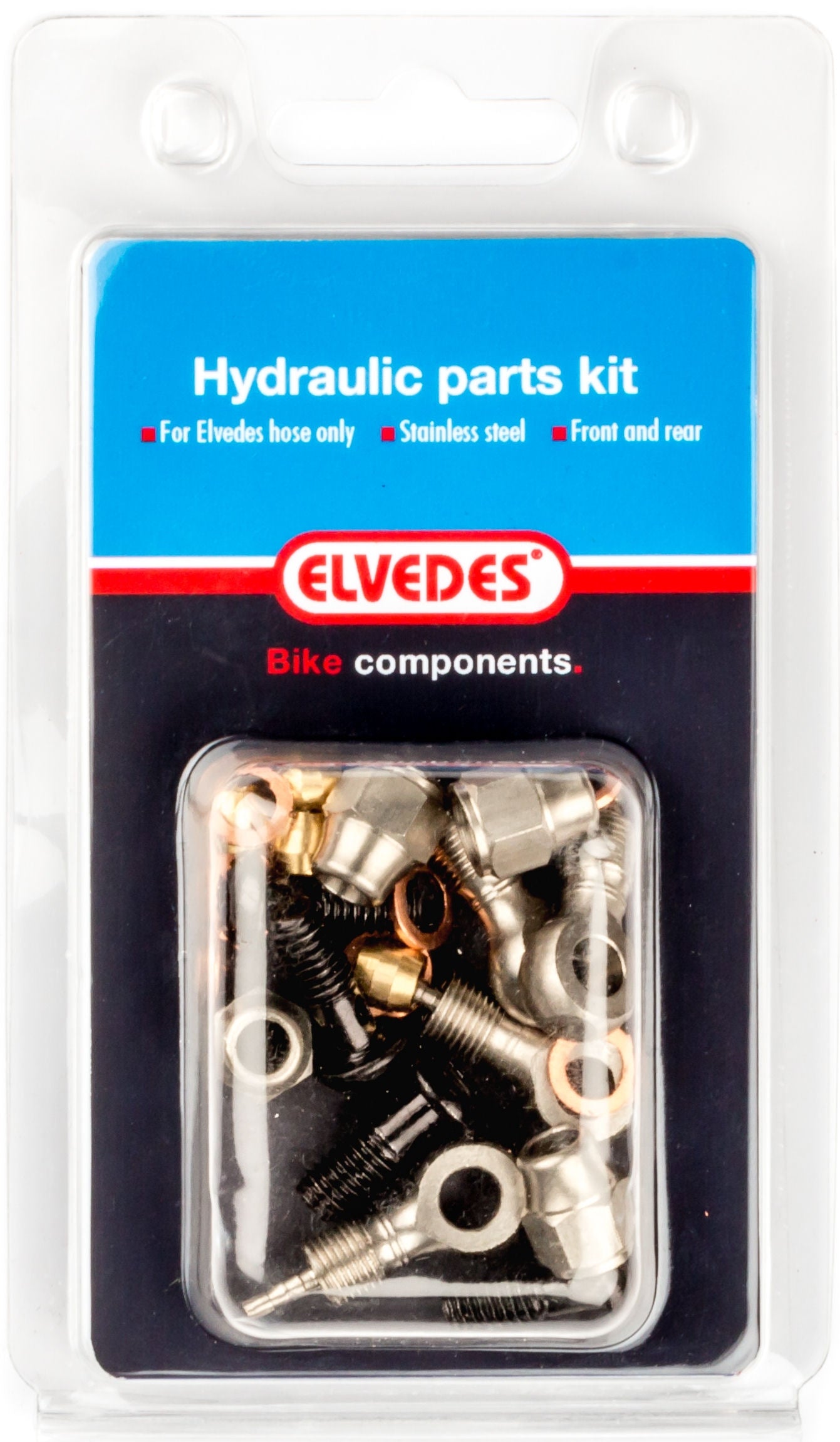 Hydraulische onderdelen kit 7 Elvedes M9 x 1,25 met banjo RVS onderdelen Magura MT 4/5/5e/6/7/8 voor- en achterrem (op kaart)