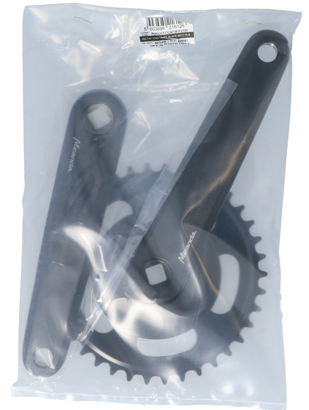 Crankstel 38T Miranda Delta 170mm crankarm - met disc 9.5cm - zwart